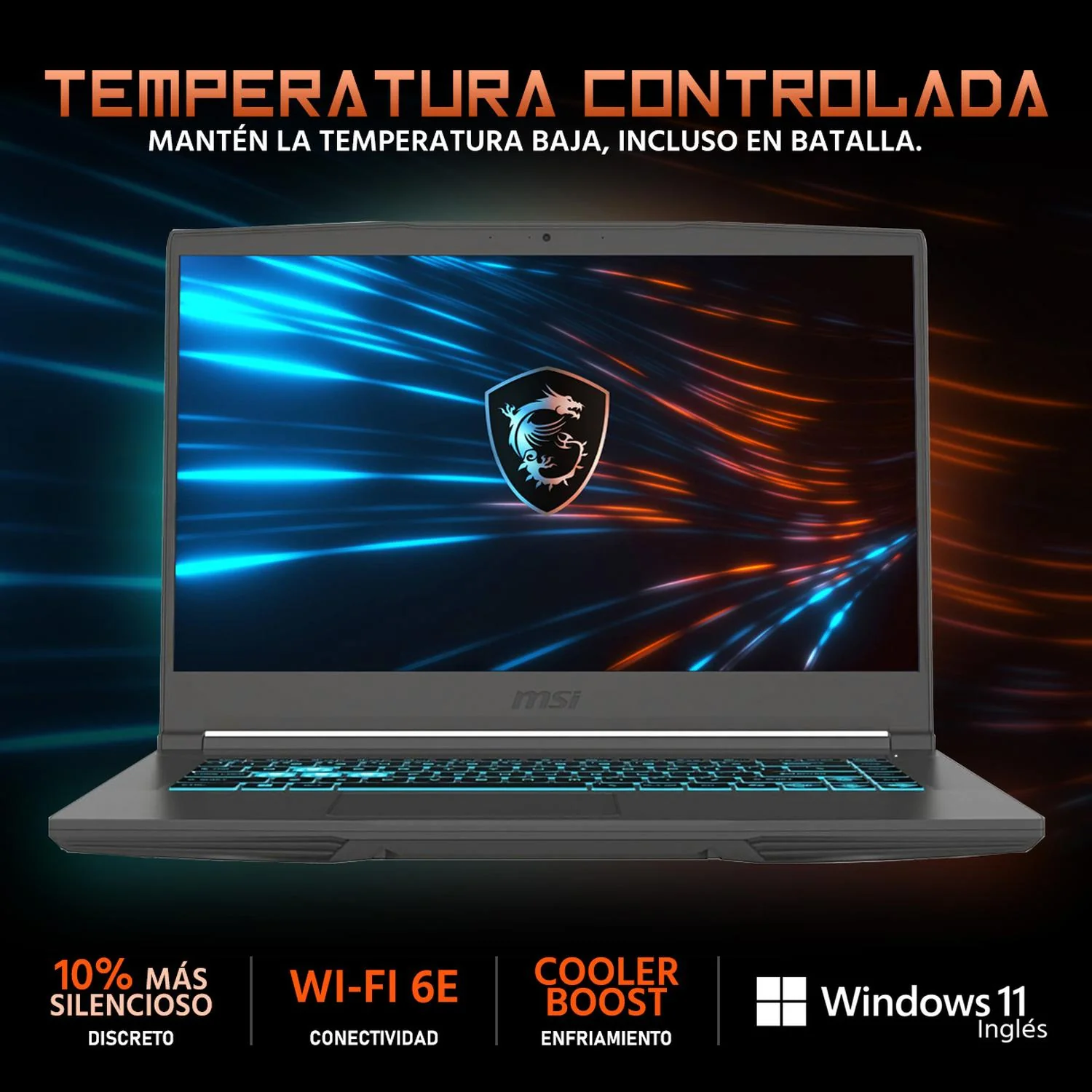 Laptop Gamer MSI Thin A15 NVIDIA GeForce RTX 2050 AMD Ryzen 5 7535HS 8GB RAM 512GB SSD 15.6" Windows 11 Home Teclado en Ingles - Image 3
