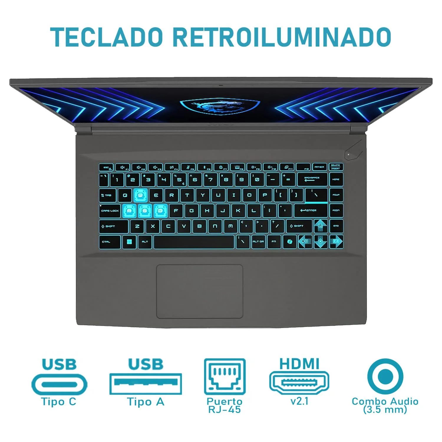 Laptop Gamer MSI Thin NVIDIA GeForce RTX 3050 AMD Ryzen 5 7535HS 16GB DDR5 SSD 512GB 15.6" FHD 144Hz Teclado Español Gaming Fluido y Multitarea - Image 4