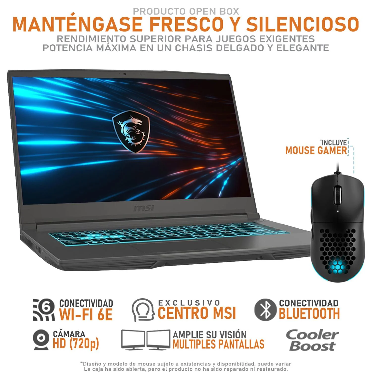 Laptop Gamer MSI Thin A15 NVIDIA GeForce RTX 3050 AMD Ryzen 5 7535HS 24GB RAM 512GB SSD 15.6" Windows 11 Home Teclado en Español + Mouse DXT Gaming Open Box - Image 3
