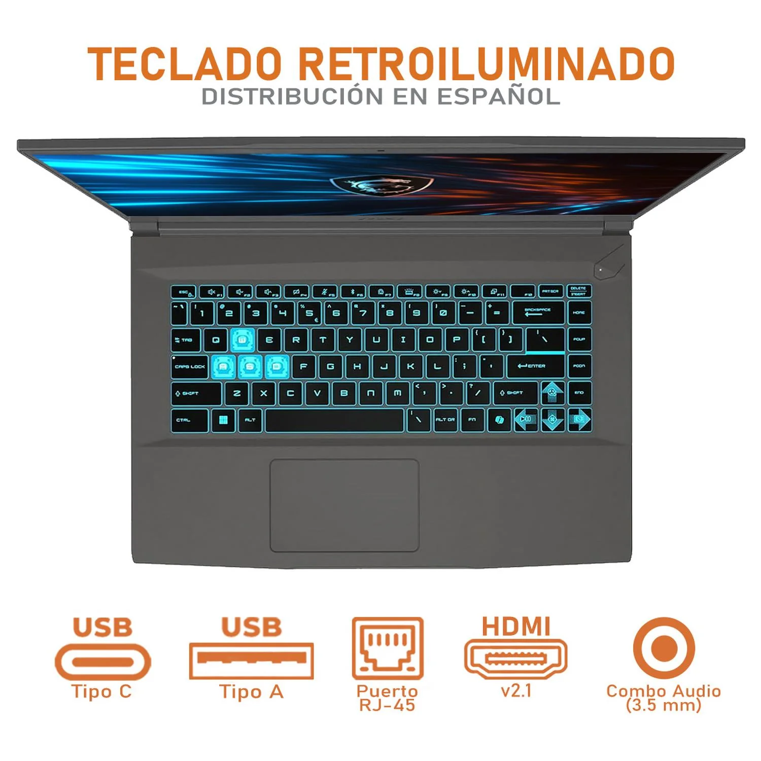 Laptop Gamer MSI Thin A15 NVIDIA GeForce RTX 3050 AMD Ryzen 5 7535HS 24GB RAM 512GB SSD 15.6" Windows 11 Home Teclado en Español + Mouse DXT Gaming Open Box - Image 4