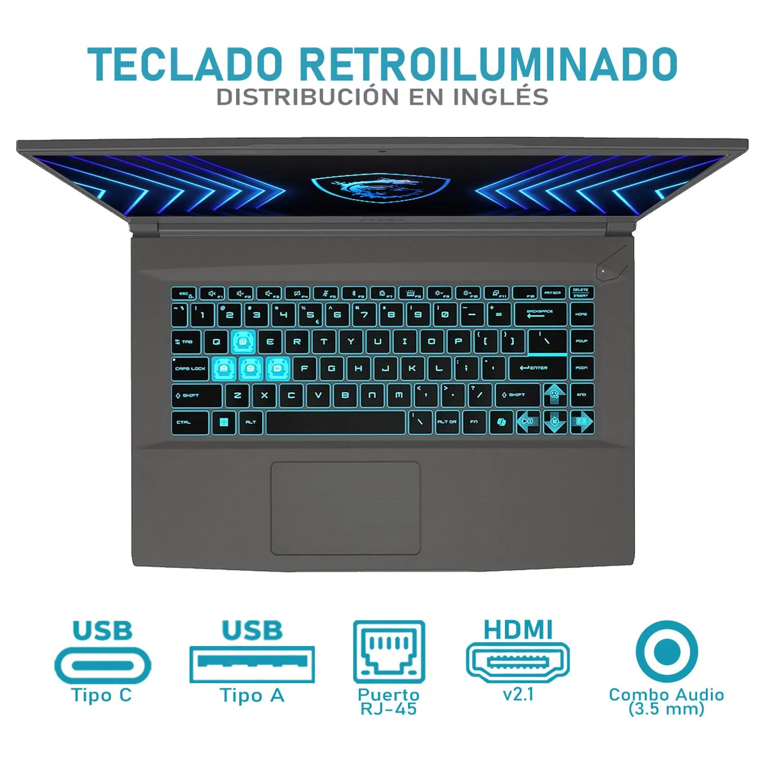 Laptop Gamer MSI Thin A15 NVIDIA GeForce RTX 4060 Intel Core i5 13420H 32GB RAM 1.4TB 15.6" Windows 11 Home Teclado en Ingles - Image 4