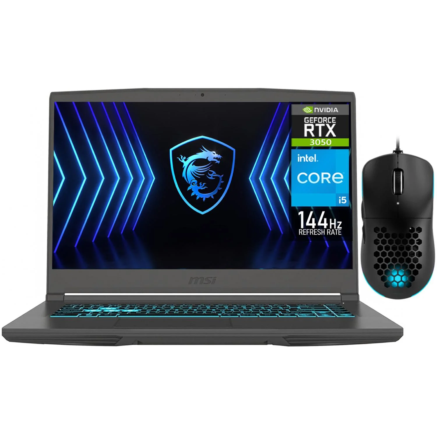 Laptop Gamer MSI Thin NVIDIA GeForce RTX 3050 Intel Core i5 13420H 16GB SSD 1TB 15.6" FHD 144Hz Teclado Ingles Mouse DXT Gaming Multitarea y Gaming Entrada