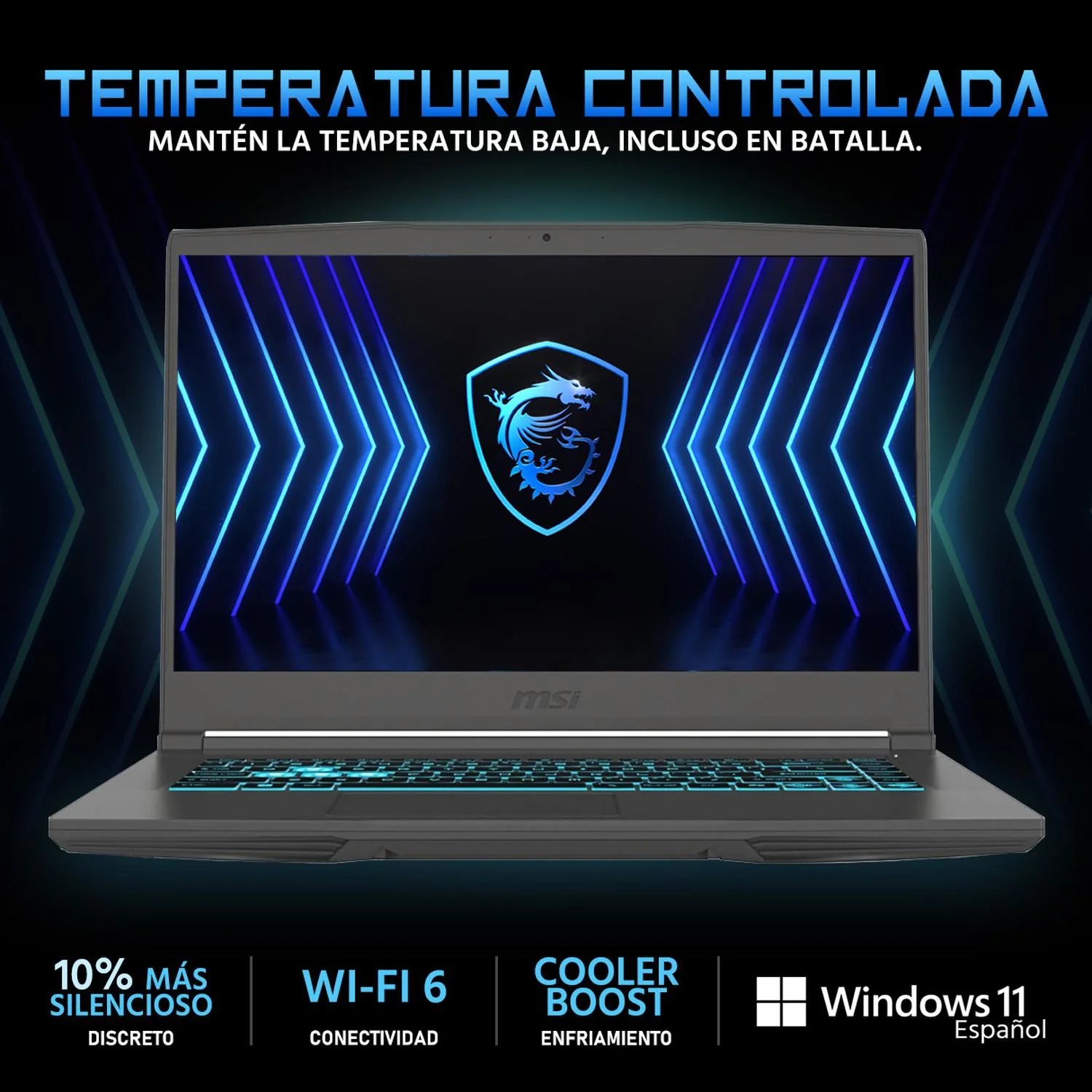 Laptop Gamer MSI Thin NVIDIA GeForce RTX 3050 Intel Core i5 13420H 16GB SSD 1TB 15.6" FHD 144Hz Teclado Ingles Mouse DXT Gaming Multitarea y Gaming Entrada - Image 3