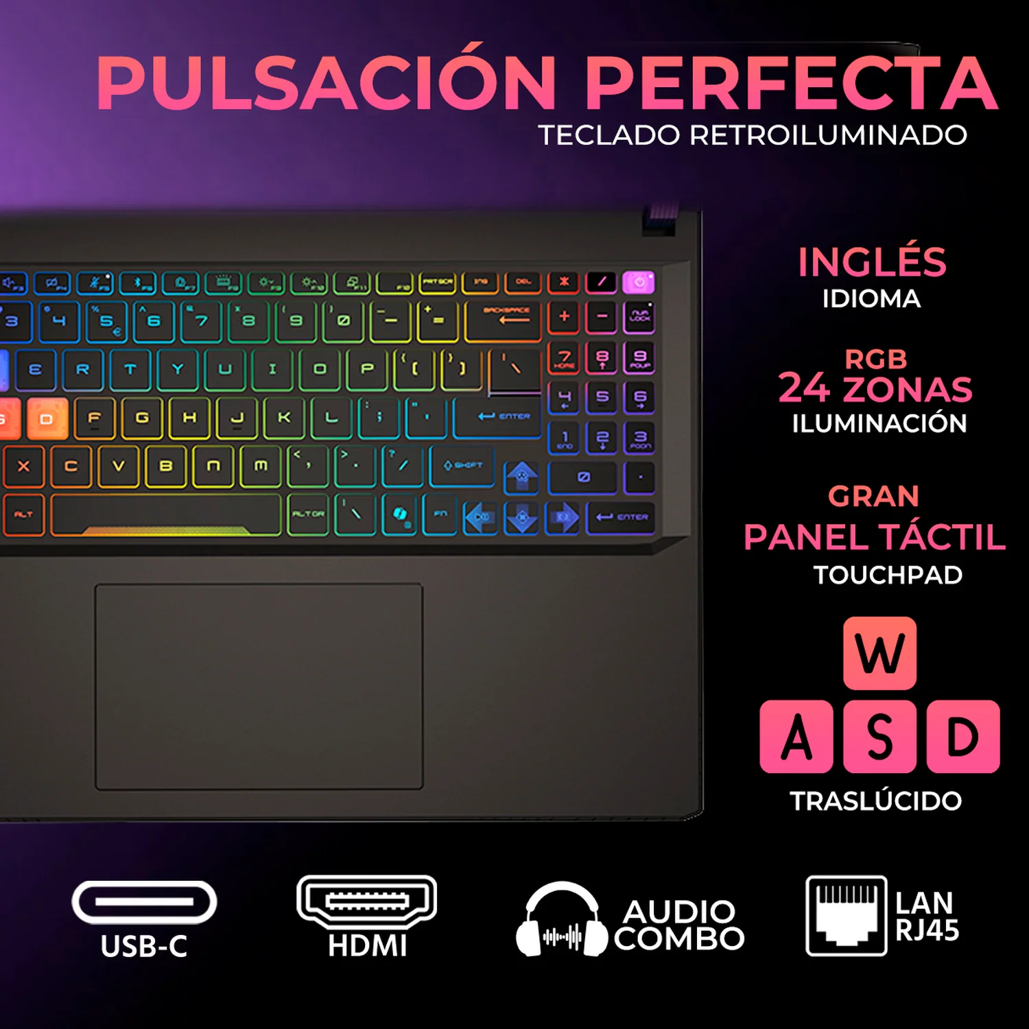 Laptop Gamer MSI Vector A16 NVIDIA GeForce RTX 5070 Ti 12GB AMD Ryzen 9 8940HX 64GB DDR5 1TB SSD 16" QHD+ 240Hz Teclado Ingles Mouse DXT Gaming ideal para Arquitectura IA y Gaming Competitivo - Image 4