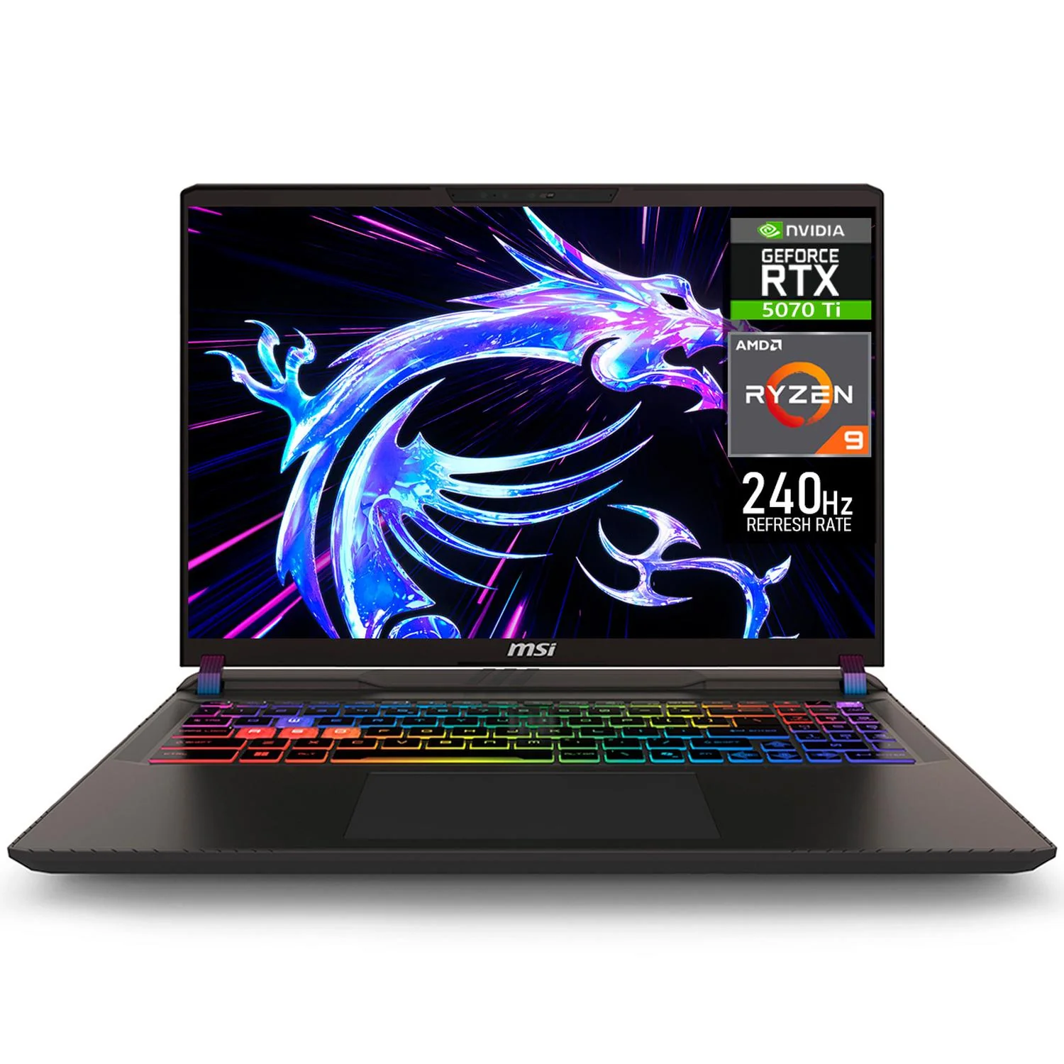 Laptop Gamer MSI Vector A16 NVIDIA GeForce RTX 5070 Ti AMD Ryzen 9 8940HX 16GB DDR5 SSD 1TB 16" WQXGA 240Hz Teclado Ingles Graficos Avanzados y Gaming de Alto Nivel