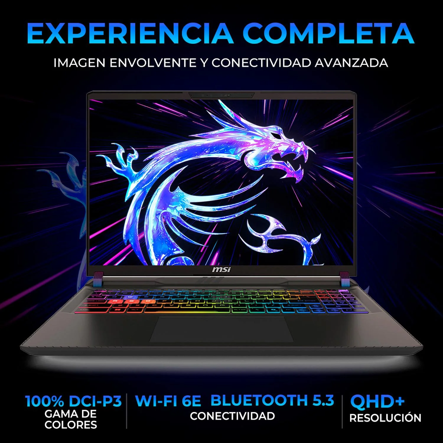 Laptop Gamer MSI Vector A16 NVIDIA GeForce RTX 5070 Ti AMD Ryzen 9 8940HX 16GB DDR5 SSD 1TB 16" WQXGA 240Hz Teclado Ingles Graficos Avanzados y Gaming de Alto Nivel - Image 3