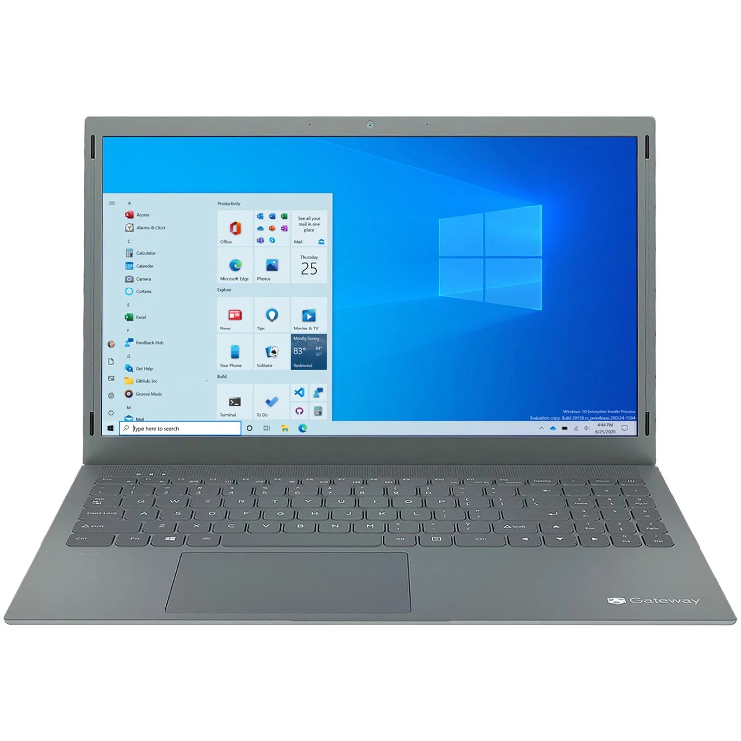 Laptop GATEWAY Intel Pentium Silver N5030 4GB RAM 640GB SSD 15.6" Windows 10 Home Teclado en Ingles Reacondicionado