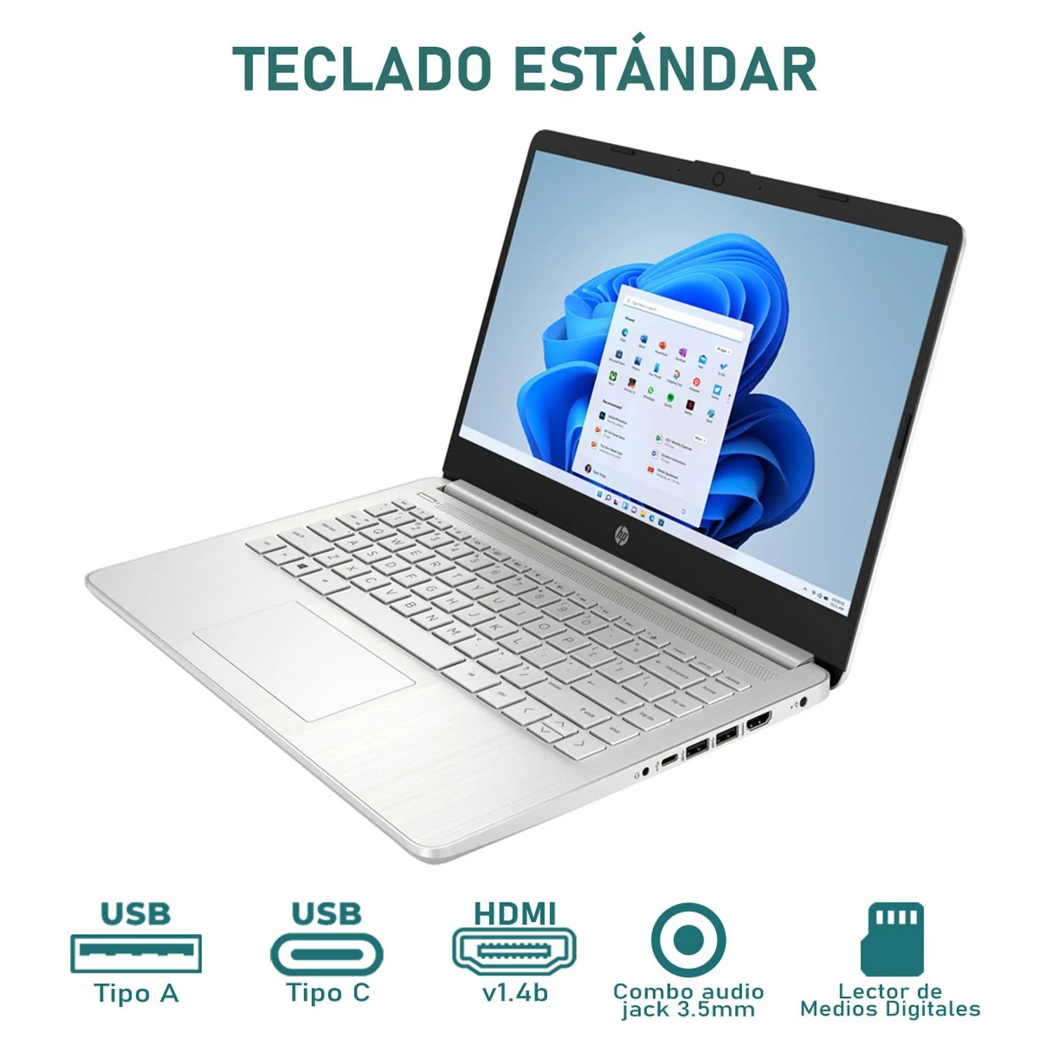 Laptop HP 14 DQ5 Intel Core i3 1215U 12GB 256GB SSD Pantalla 14" Teclado Ingles W11H Modo S Reacondicionado - Image 4