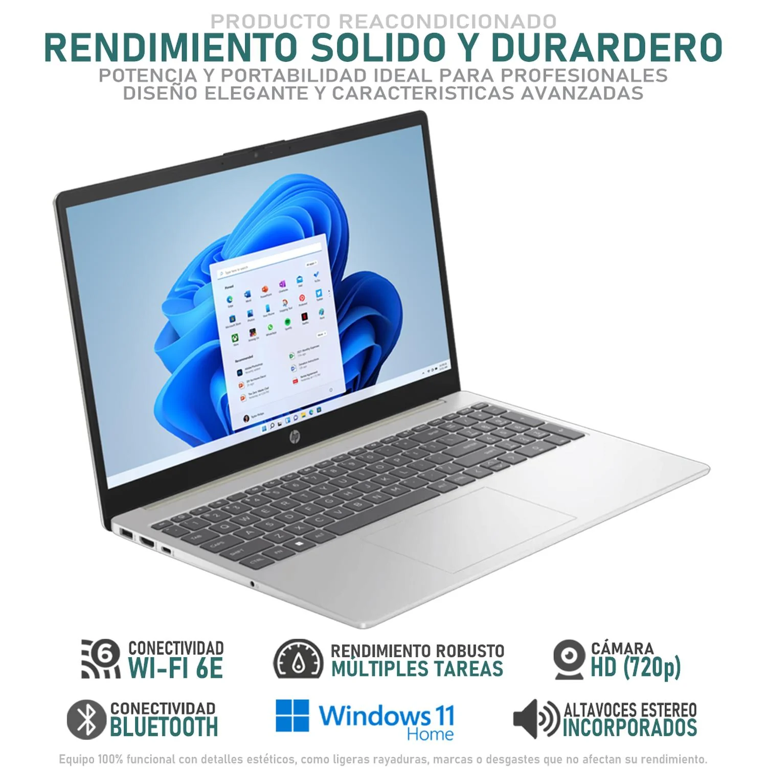 Laptop HP 15-FD0005DX Intel Core i5 1235U 16GB 512GB SSD Pantalla Touch 15.6" Teclado Ingles W11H Modo S Reacondicionado - Image 3