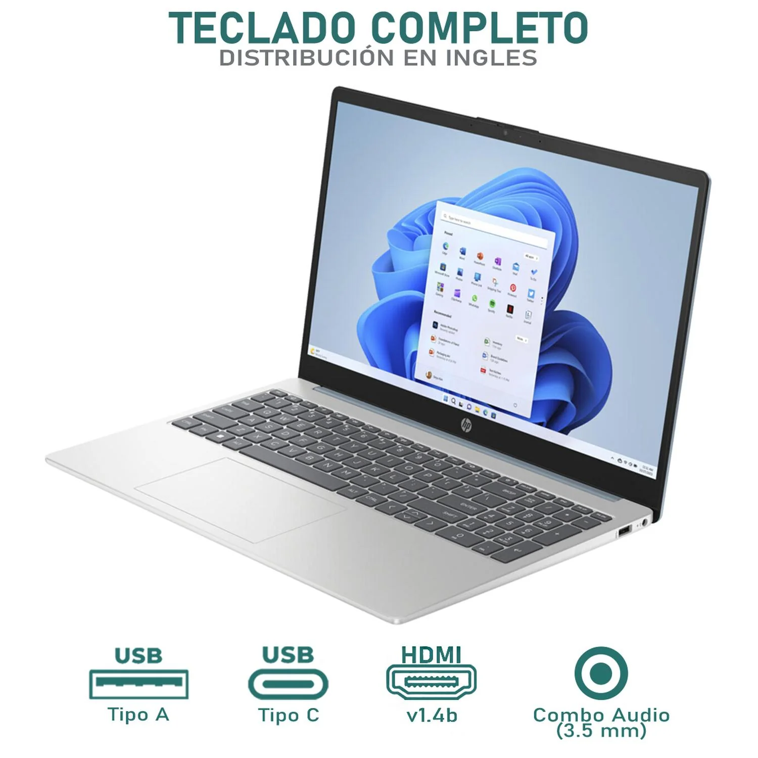 Laptop HP 15-FD0095WM Intel Core i5 1235U 24GB RAM 256GB SSD 15.6" Windows 11 Home Teclado en Ingles + Mouse DXT Open Box - Image 4