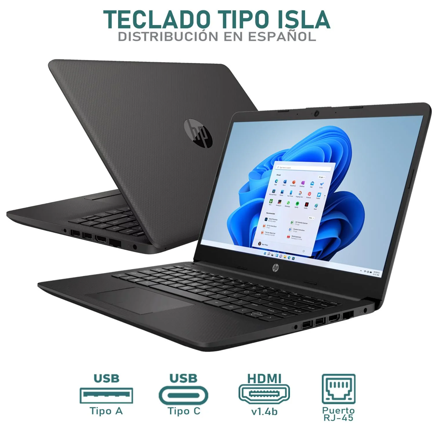 Laptop HP 240R G9 Intel Core i3 1315U 24GB RAM 512GB SSD 14" Windows 11 Home Teclado en Español + Mouse DXT - Image 4