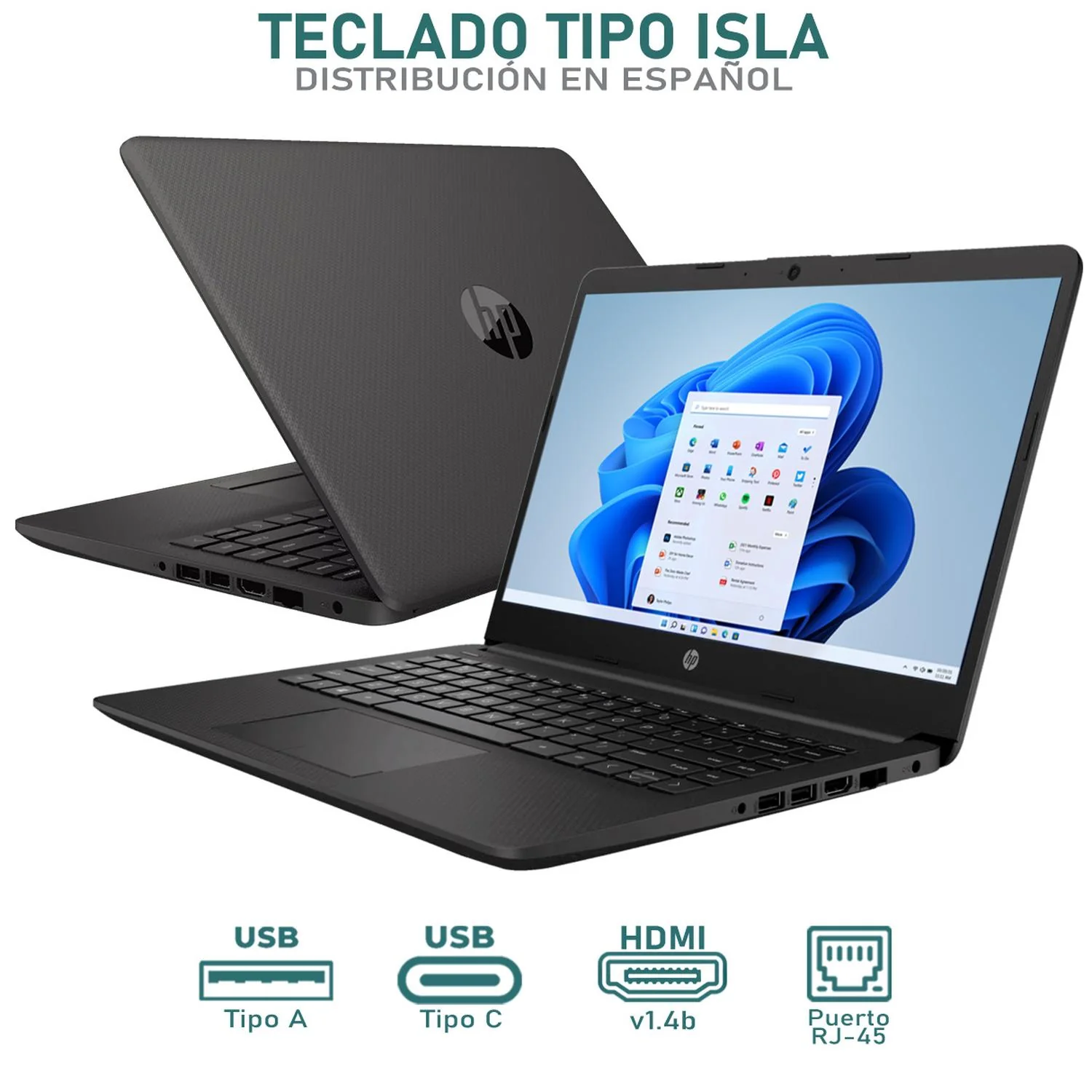 Laptop HP 240R G9 Intel Core i3 1315U 24GB RAM 512GB SSD 14" Windows 11 Home Teclado en Español + Mouse DXT Open Box - Image 4