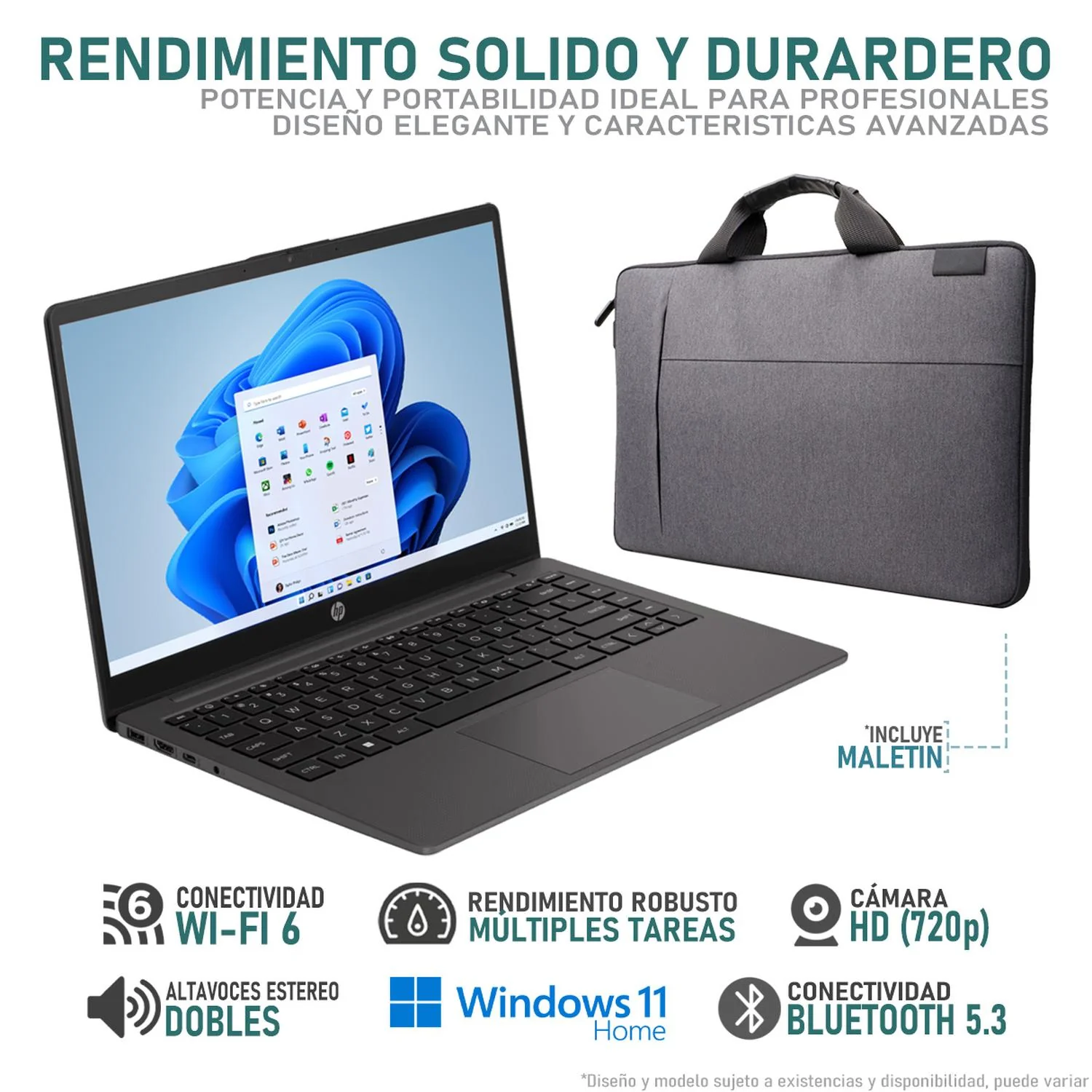 Laptop HP 245 G10 AMD Ryzen 3 7330U 16GB RAM 256GB SSD 14" Windows 11 Home Teclado en Español + Maletin - Image 3