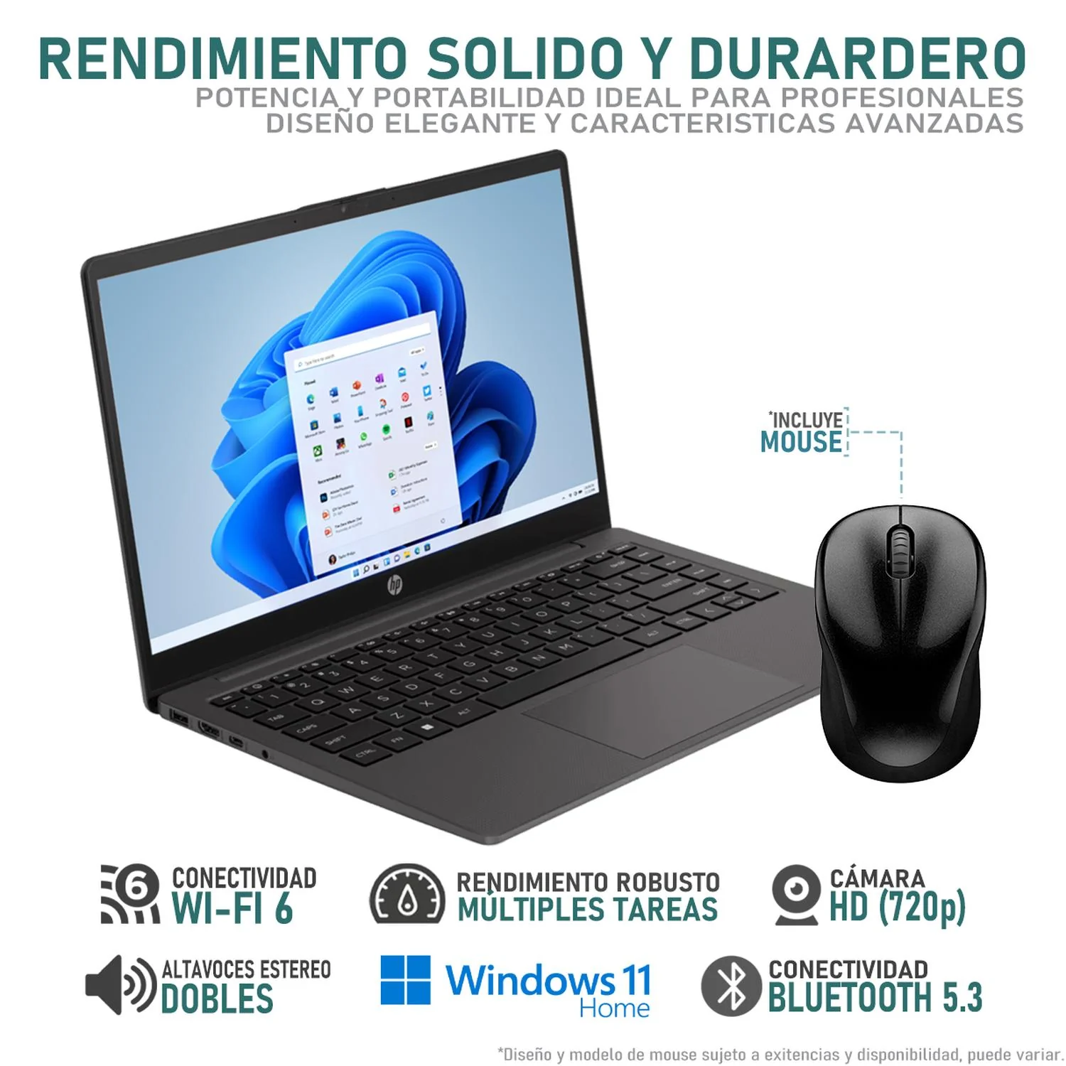 Laptop HP 245 G10 AMD Ryzen 3 7330U 16GB RAM 256GB SSD 14" Windows 11 Home Teclado en Español + Mouse DXT - Image 3