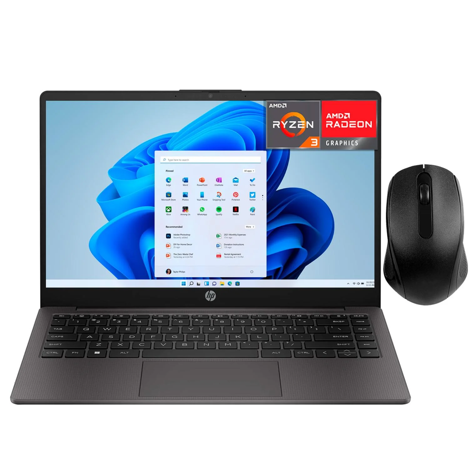 Laptop HP 245 G10 AMD Ryzen 3 7330U 24GB SSD 512GB 14" Teclado Español Mouse DXT ideal para Estudio y Trabajo Profesional