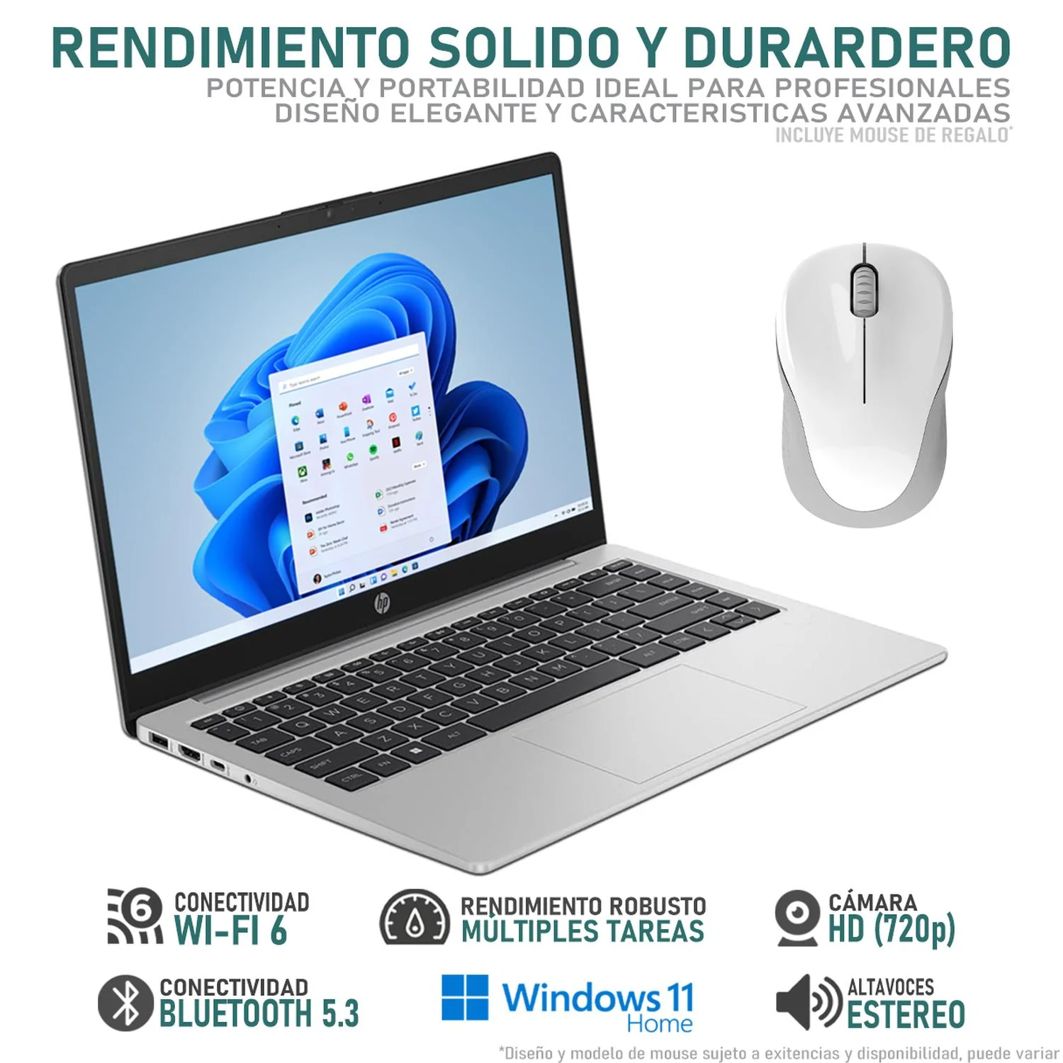 Laptop HP 245 G10 AMD Ryzen 5 7530U 24GB RAM 512GB SSD 14" Windows 11 Home Teclado en Español + Mouse - Image 3