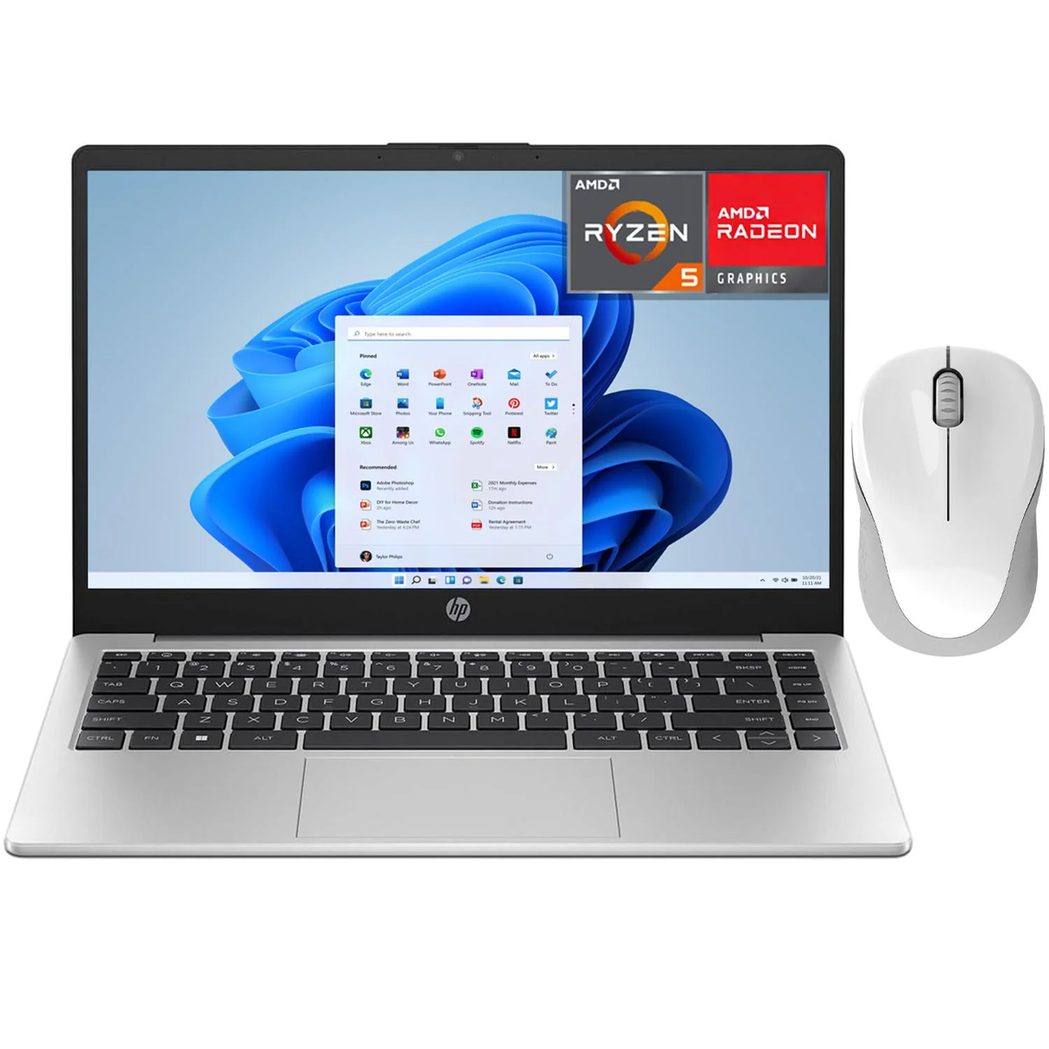 Laptop HP 245 G10 AMD Ryzen 5 7530U 24GB RAM 512GB SSD 14" Windows 11 Home Teclado en Español + Mouse DXT Reacondicionado