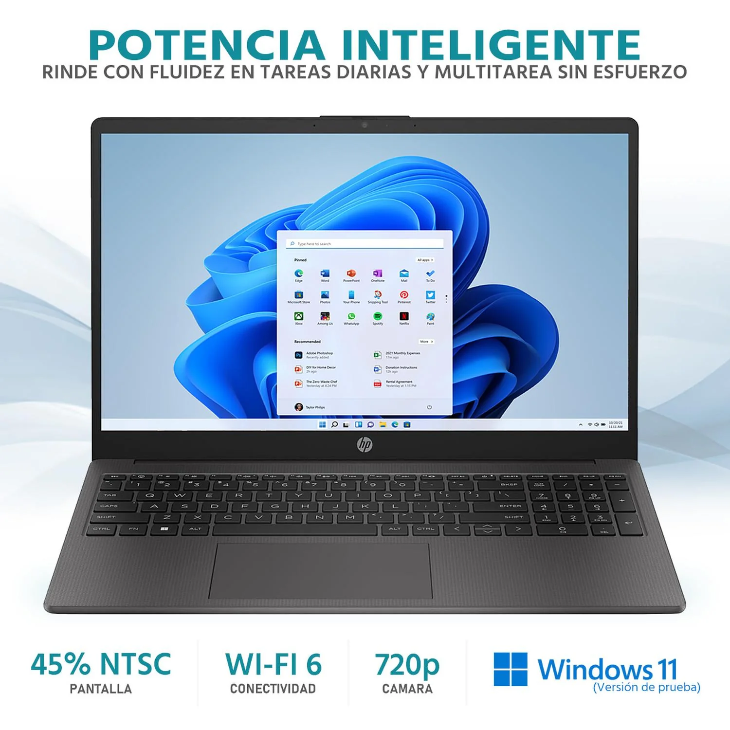 Laptop HP 250 G10 Intel Core i3 N305 16GB 256GB SSD 15.6" W11 Teclado Español Mouse DXT Ideal para Estudiante y Oficina - Image 3