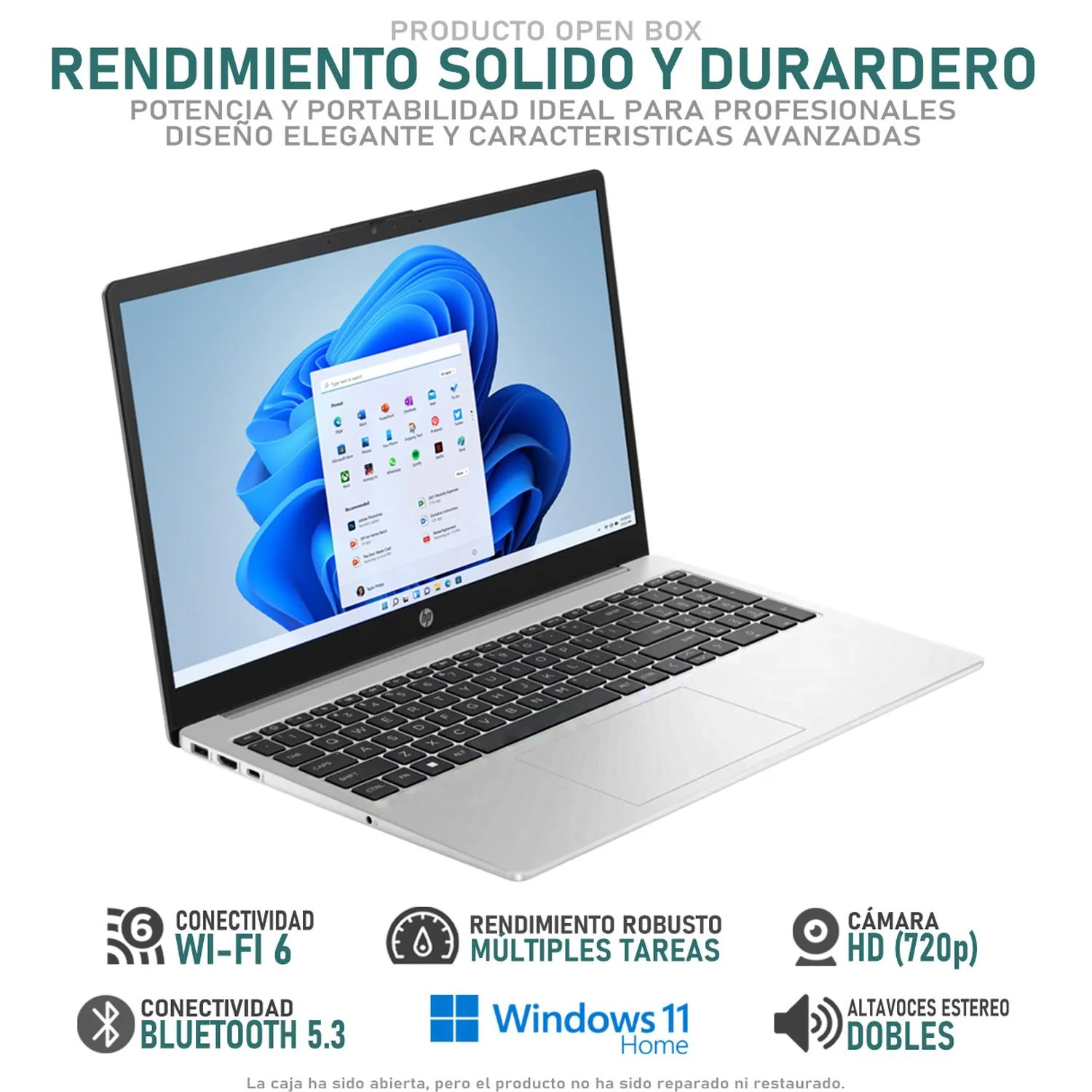 Laptop HP 255 G10 AMD Ryzen 3 7330U 16GB RAM 512GB SSD 15.6" Windows 11 Home Teclado en Español Open Box - Image 3