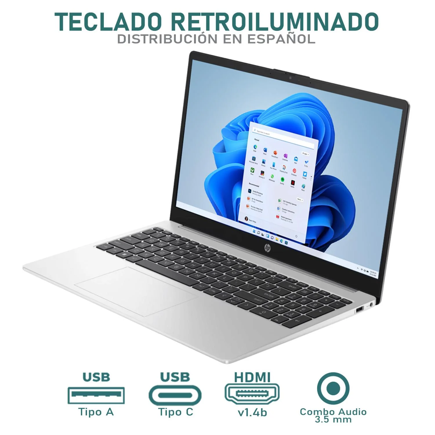 Laptop HP 255 G10 AMD Ryzen 3 7330U 16GB RAM 512GB SSD 15.6" Windows 11 Home Teclado en Español Open Box - Image 4