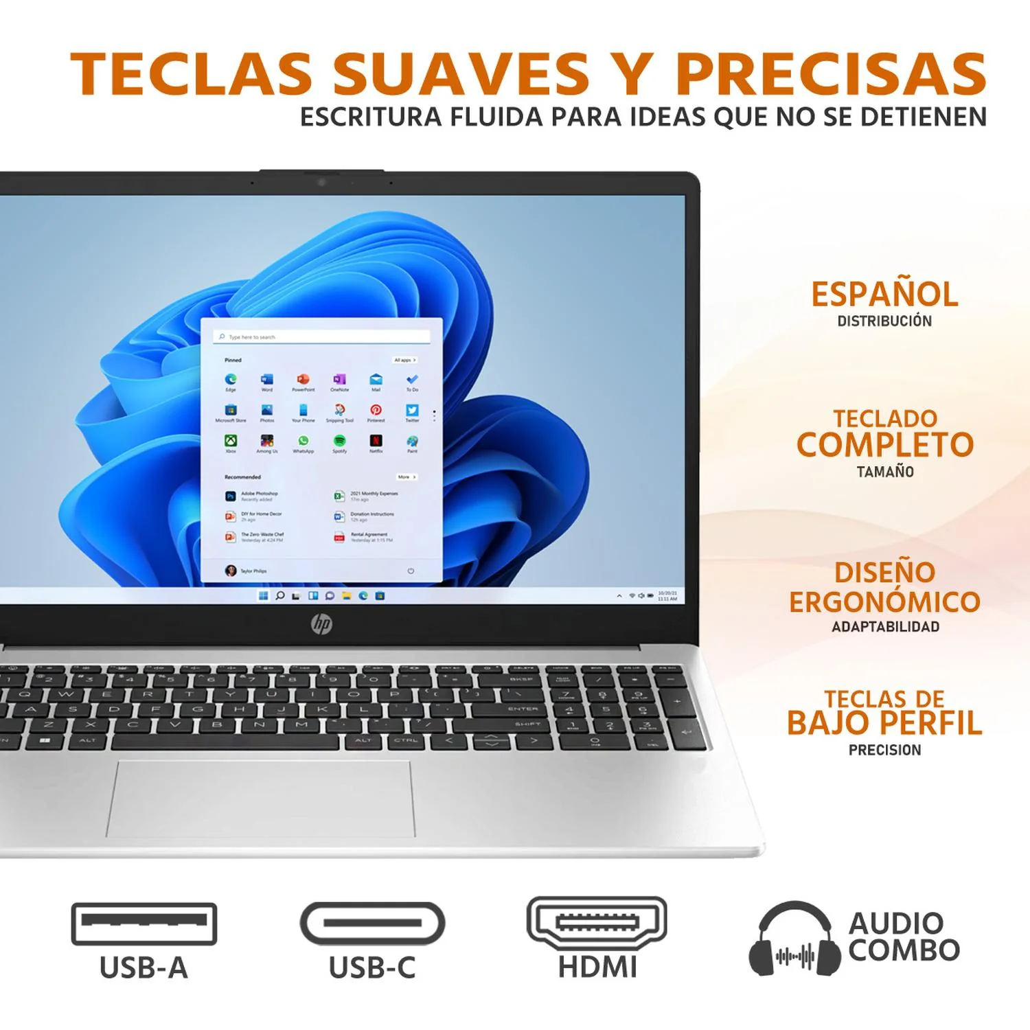 Laptop HP 255 G10 AMD Ryzen 5 7530U 16GB SSD 512GB 15.6" Teclado Español ideal para Estudio y Trabajo - Image 4