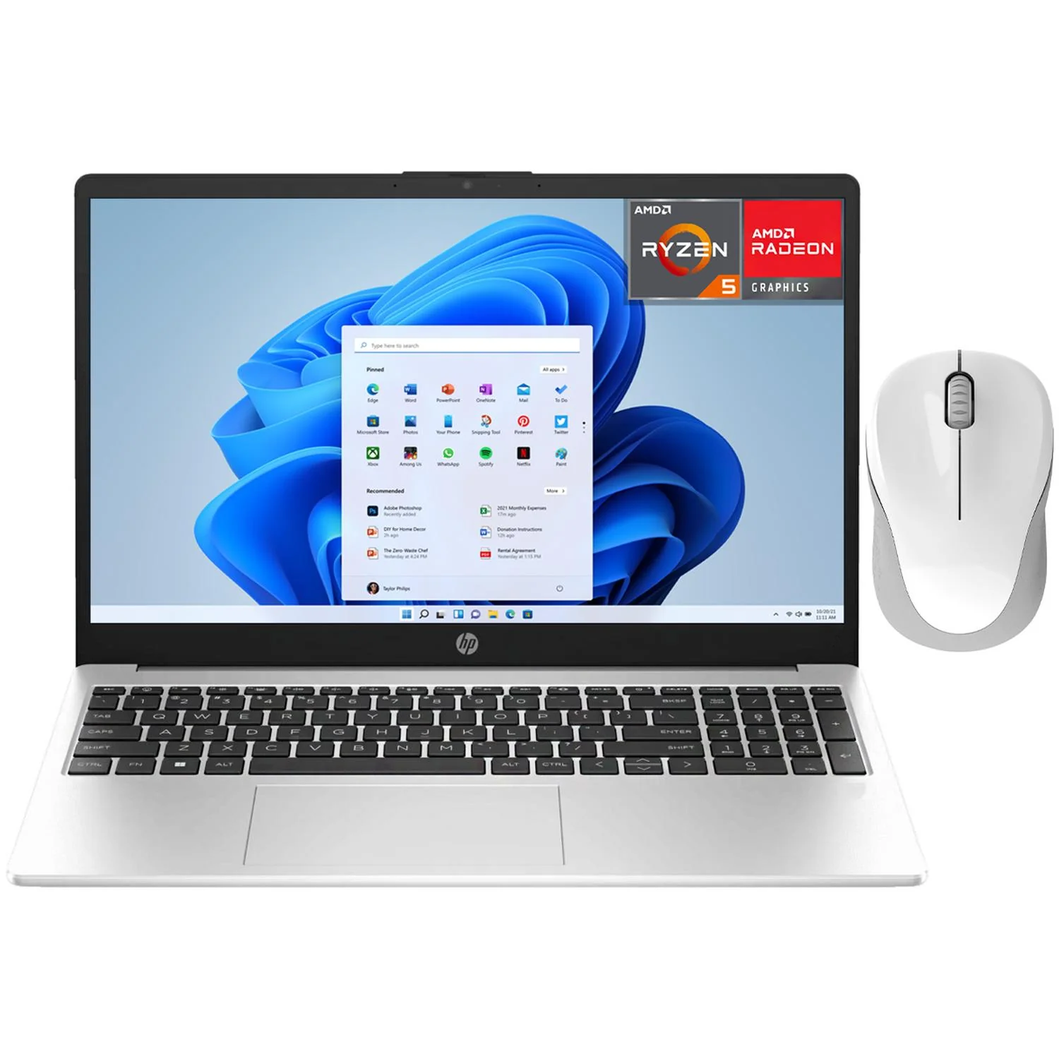 Laptop HP 255 G10 AMD Ryzen 5 7530U 24GB 512GB SSD 15.6" W11 Teclado Español Mouse DXT Productividad y Trabajo Profesional