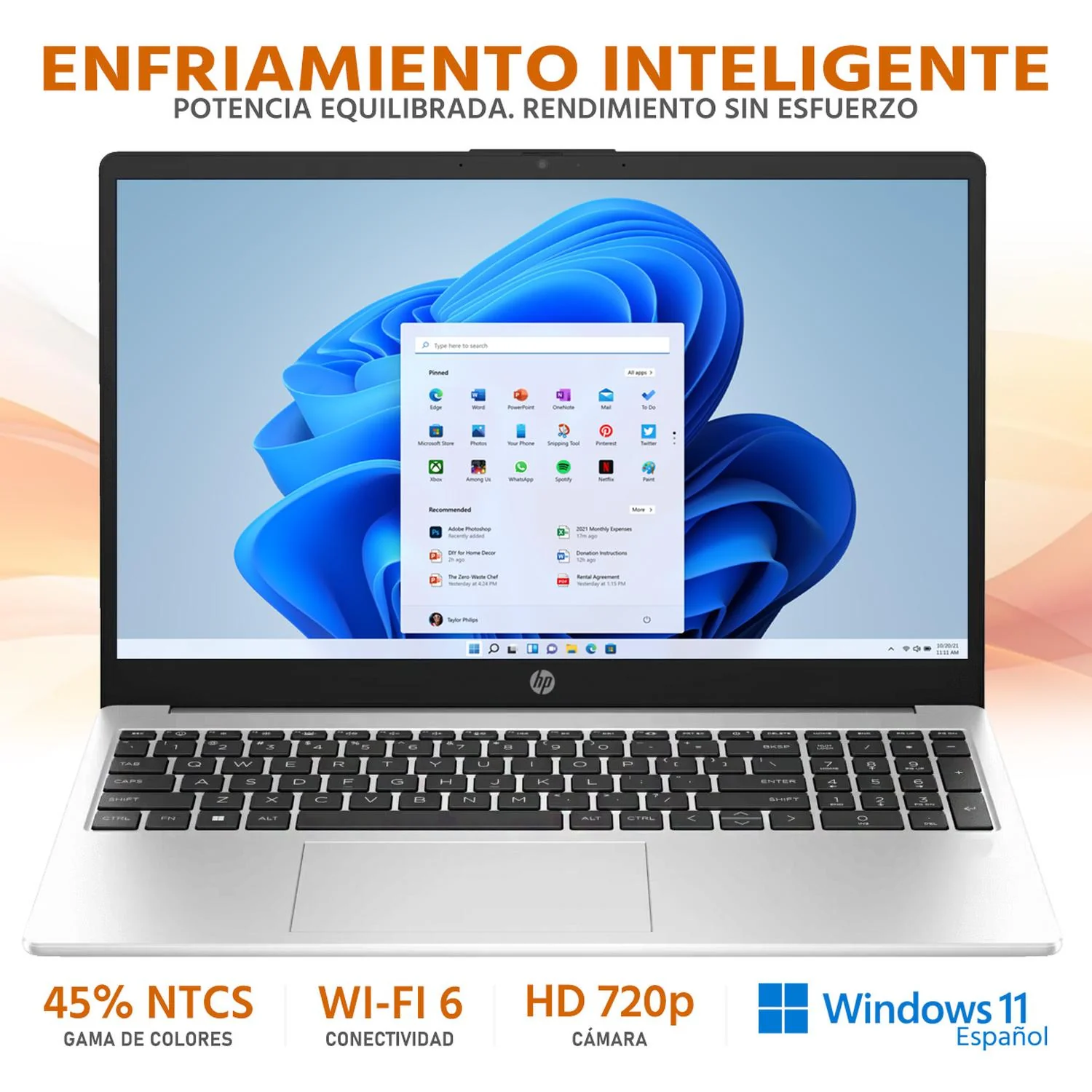 Laptop HP 255 G10 AMD Ryzen 5 7530U 24GB 512GB SSD 15.6" W11 Teclado Español Mouse DXT Productividad y Trabajo Profesional - Image 3