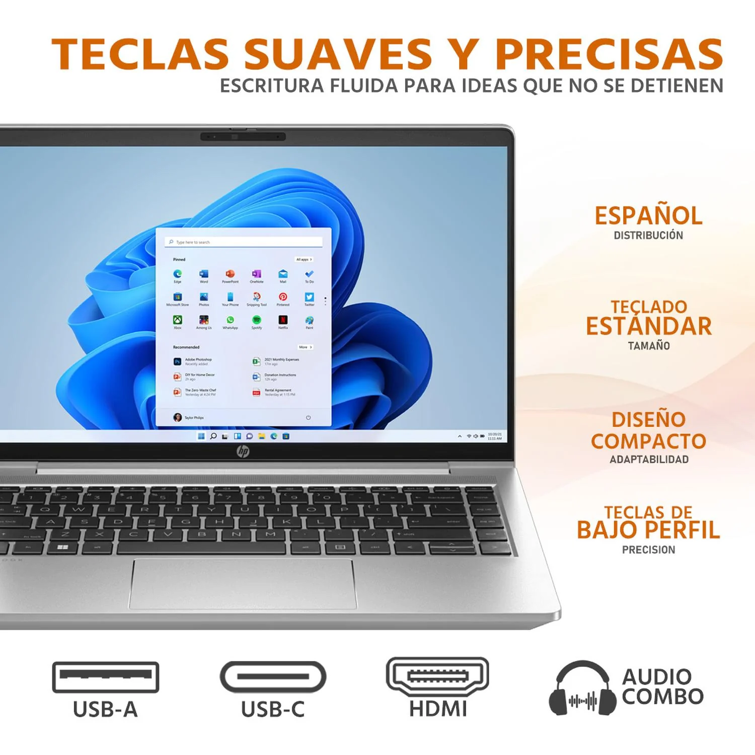 Laptop HP ProBook 445 G10 AMD Ryzen 7 7730U 32GB RAM 1TB SSD 14" Windows 11 Pro Teclado en Español - Image 4