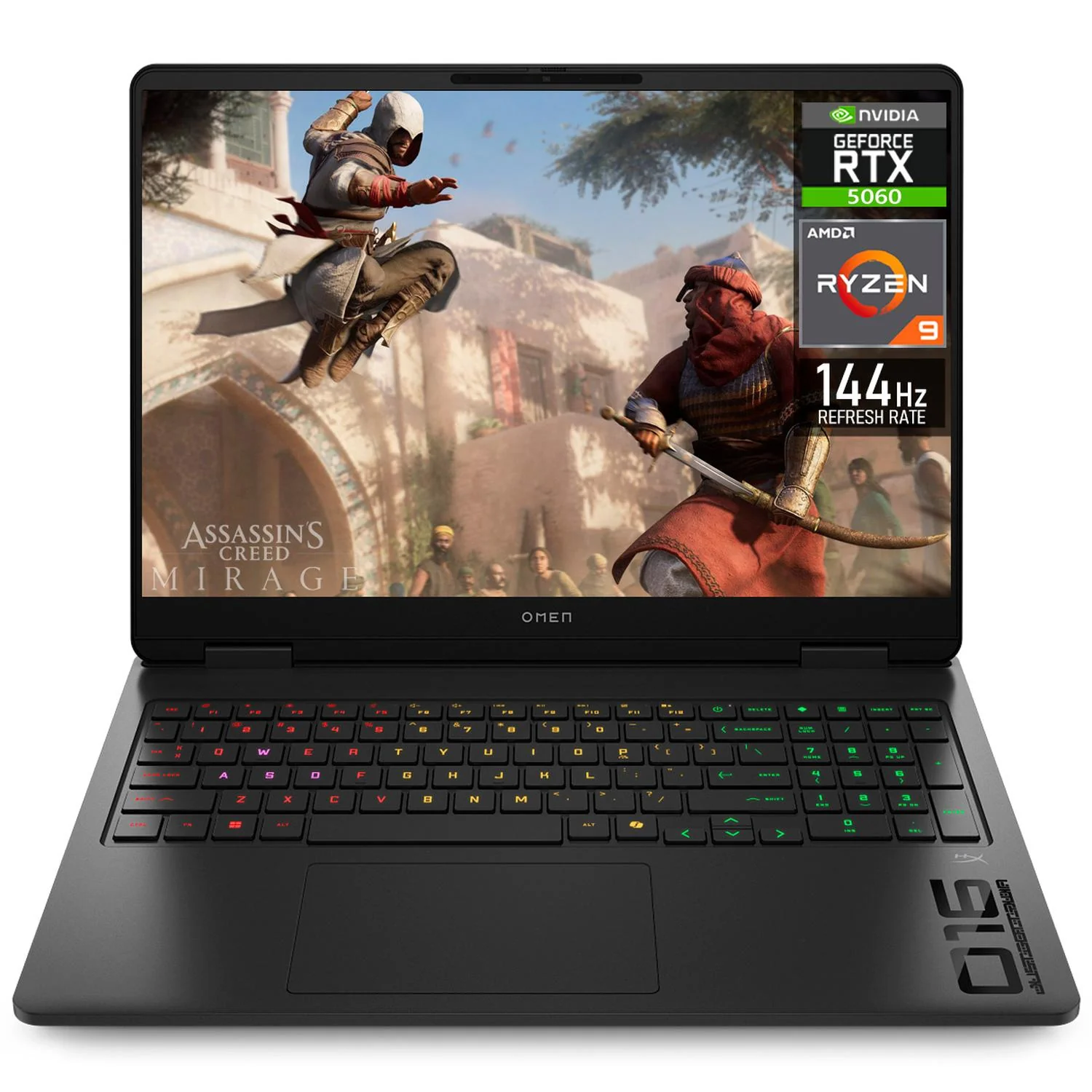Laptop IA Gamer HP Omen Nvidia GeForce RTX 5060 8GB AMD Ryzen 9 8940HX 32GB DDR5 1TB SSD 16" IPS FHD+ 144Hz Teclado Ingles W11H Copilot Optimizada por IA Gaming Creación y Productividad