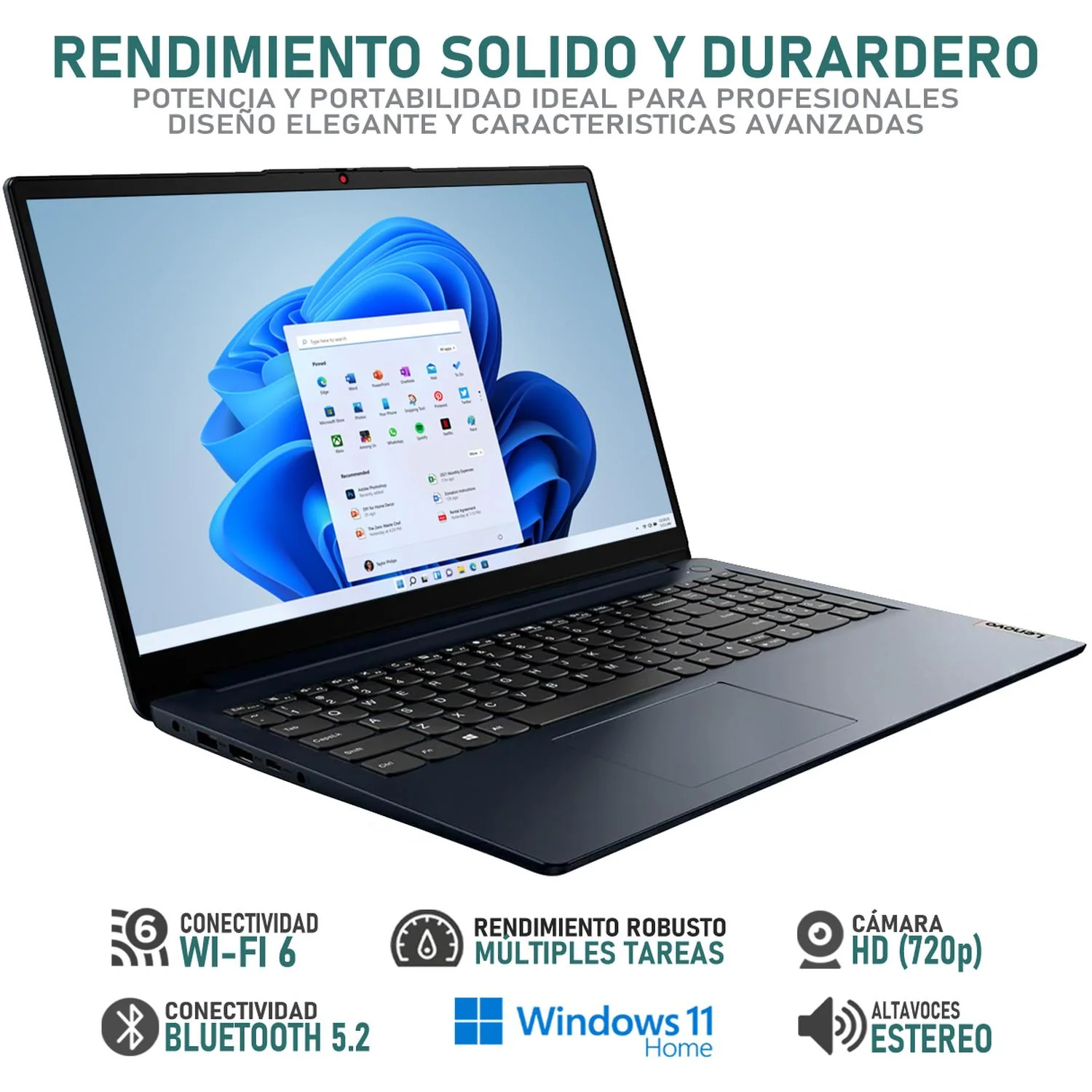 Laptop LENOVO IdeaPad 1 15ALC7 AMD Ryzen 7 5700U 24GB RAM 512GB SSD 15.6" Touchscreen Windows 11 Home Teclado en Español - Image 3