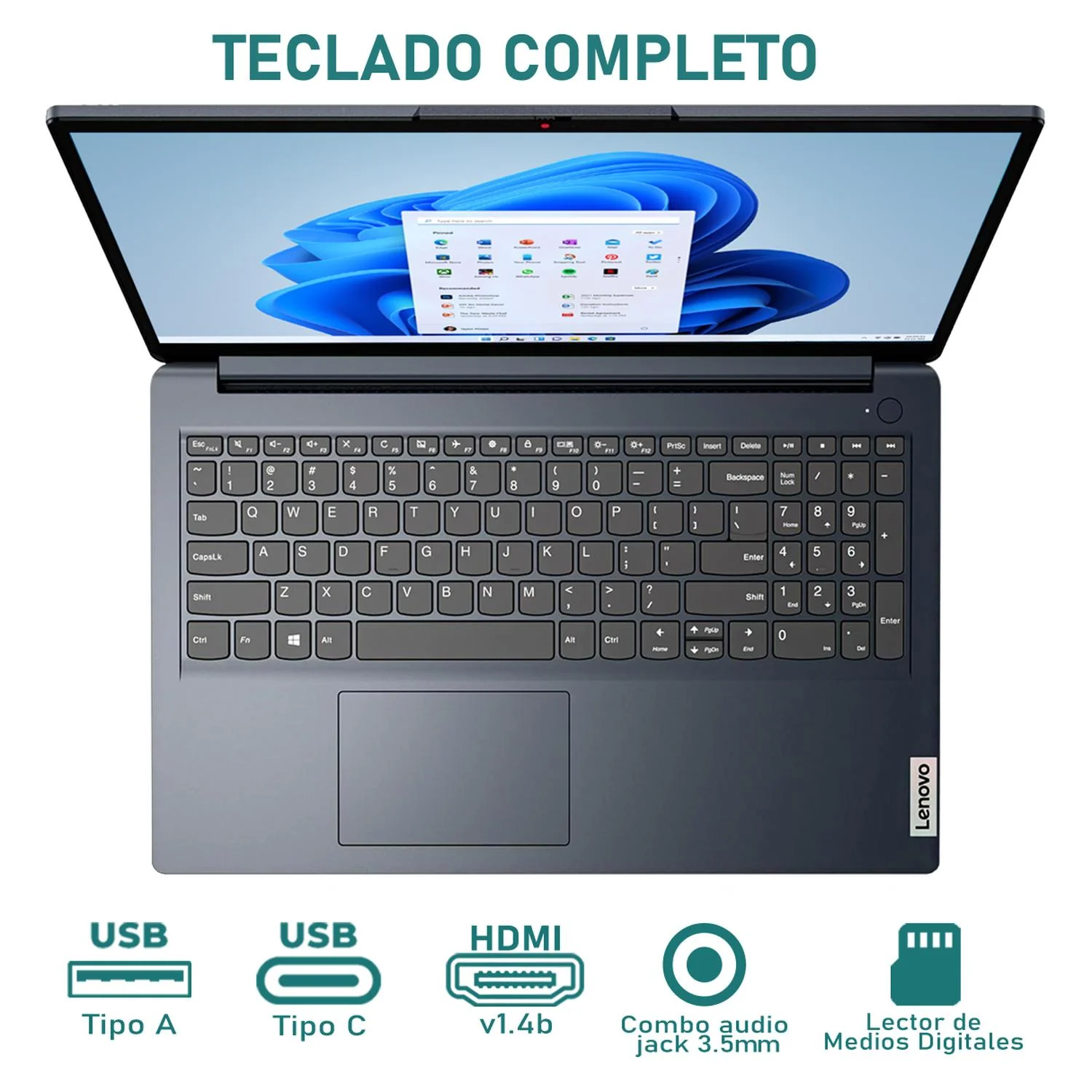 Laptop LENOVO IdeaPad 1 15ALC7 AMD Ryzen 7 5700U 24GB RAM 512GB SSD 15.6" Touchscreen Windows 11 Home Teclado en Español - Image 4