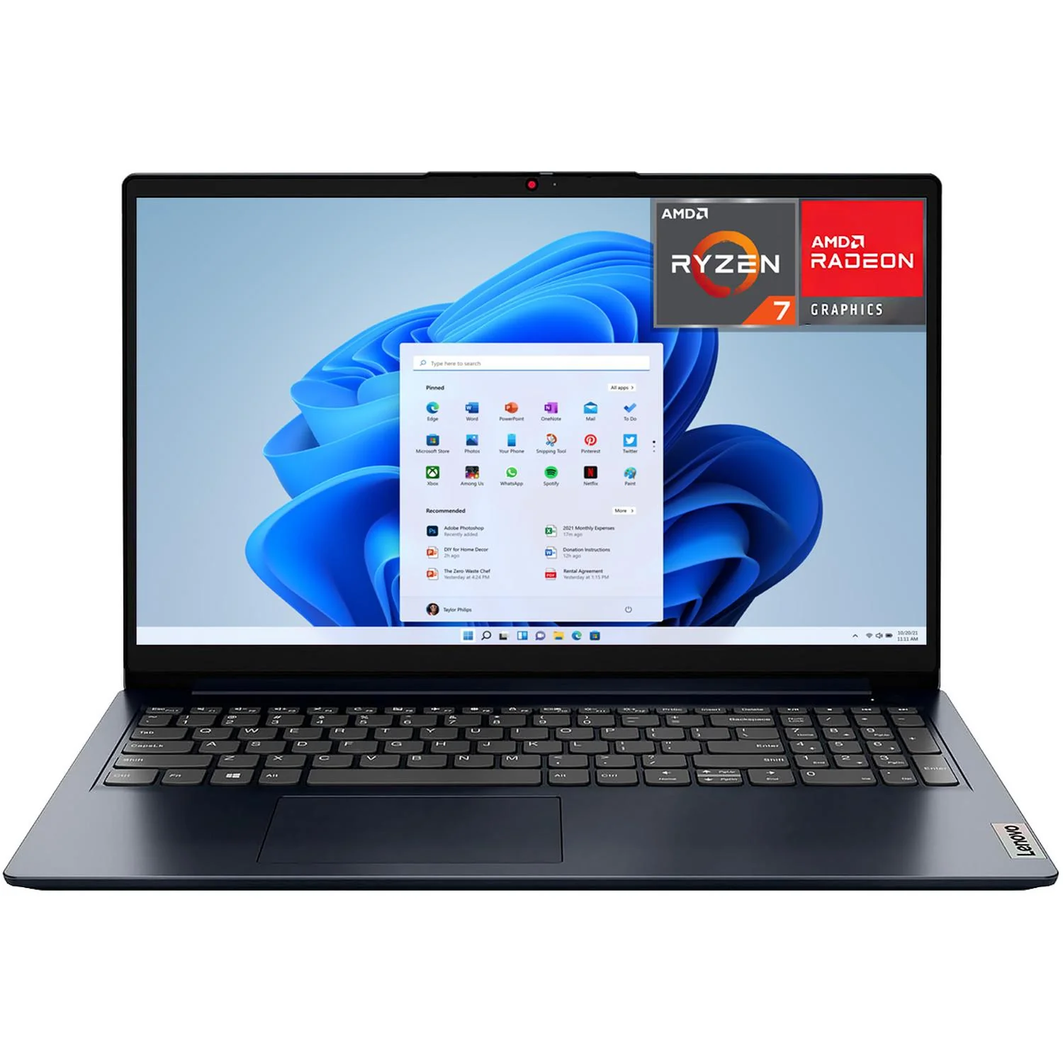 Laptop LENOVO IdeaPad 1 AMD Ryzen 7 5700U 24GB RAM 512GB SSD 15.6" Touchscreen Windows 11 Home Teclado en Español Open Box