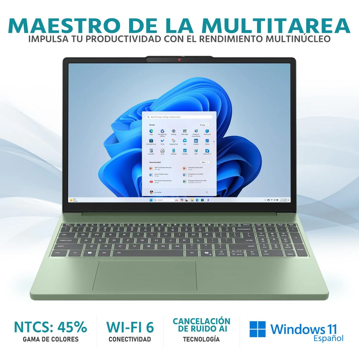 Laptop LENOVO Ideapad Slim 3 Intel Core i5 13420H 8GB RAM 512GB SSD 15.3" Windows 11 Home Teclado en Español - Image 3