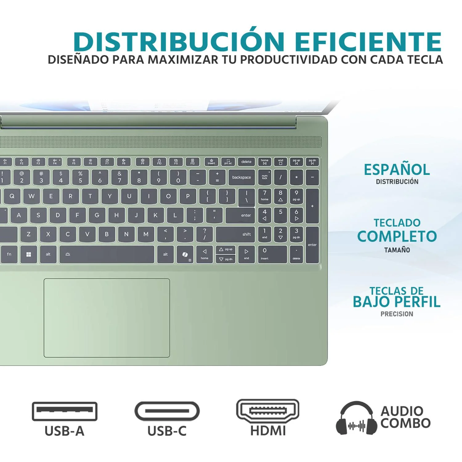 Laptop LENOVO Slim 3 Intel Core i5 13420H 16GB DDR5 512GB SSD 15.3" IPS WUXGA W11 Teclado Español Mouse DXT Productividad y Multitarea Fluida - Image 4