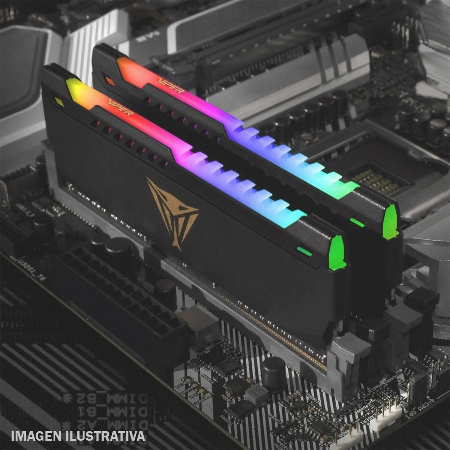 Memoria RAM DDR4 16GB 3200MHz PATRIOT VIPER STEEL RGB 2x8GB Negro PVSR416G320C8K - Image 5
