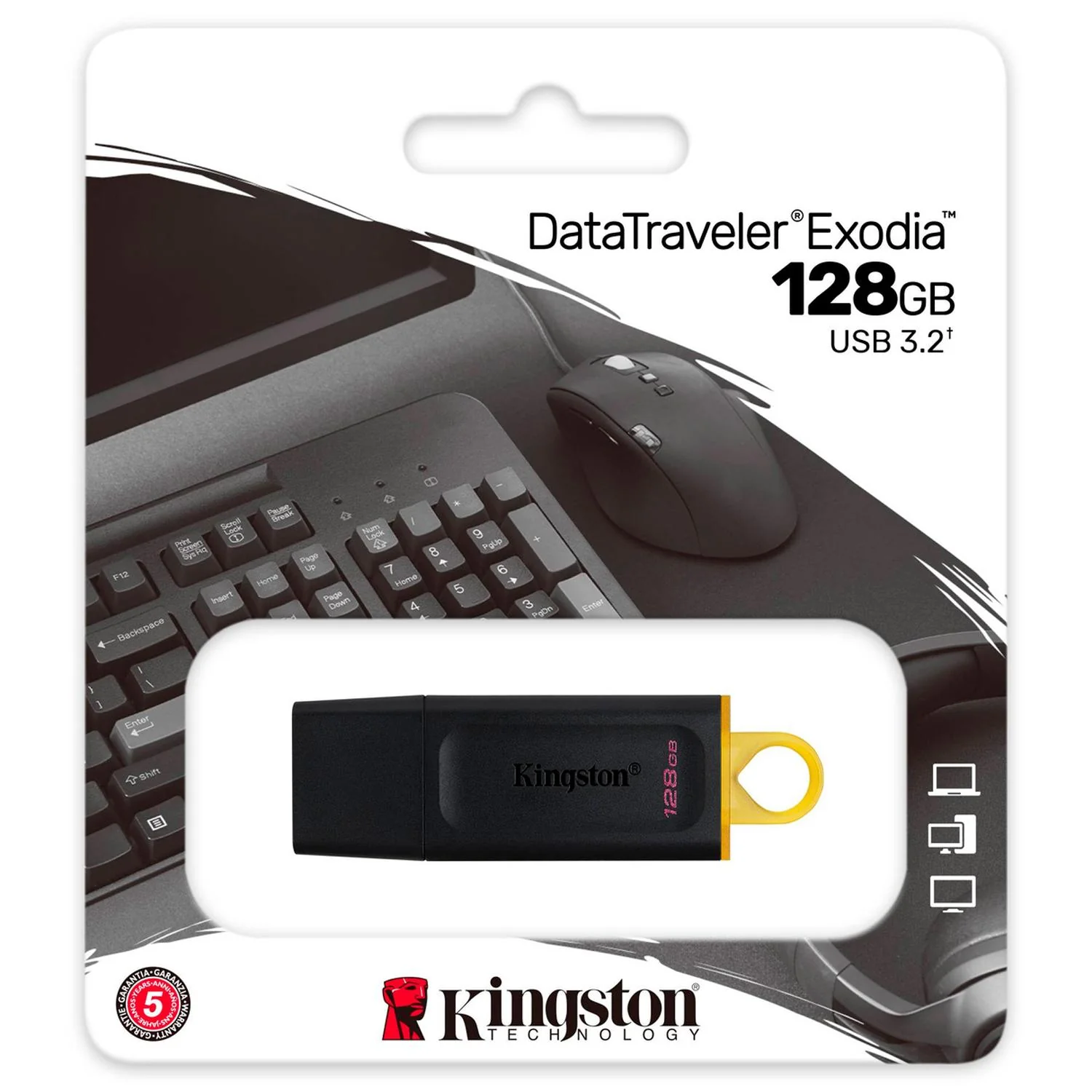 Memoria USB 128GB KINGSTON DataTraveler Exodia USB-A 3.2 Negro DTX/128GB Transferencias rápidas y uso practico - Image 4