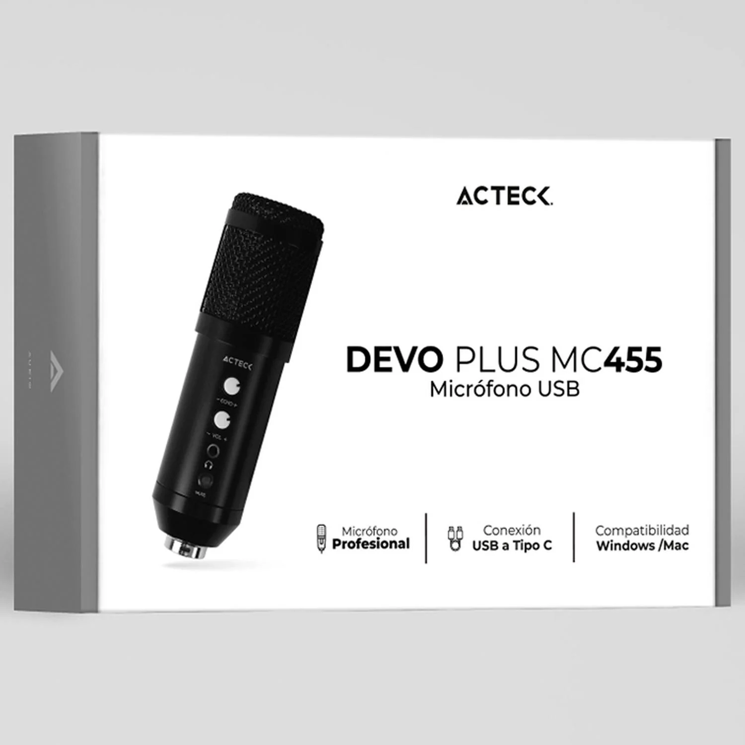 Microfono Gamer ACTCEK DEVO PLUS MC455 tripie USB-C Negro AC-936446 - Image 6