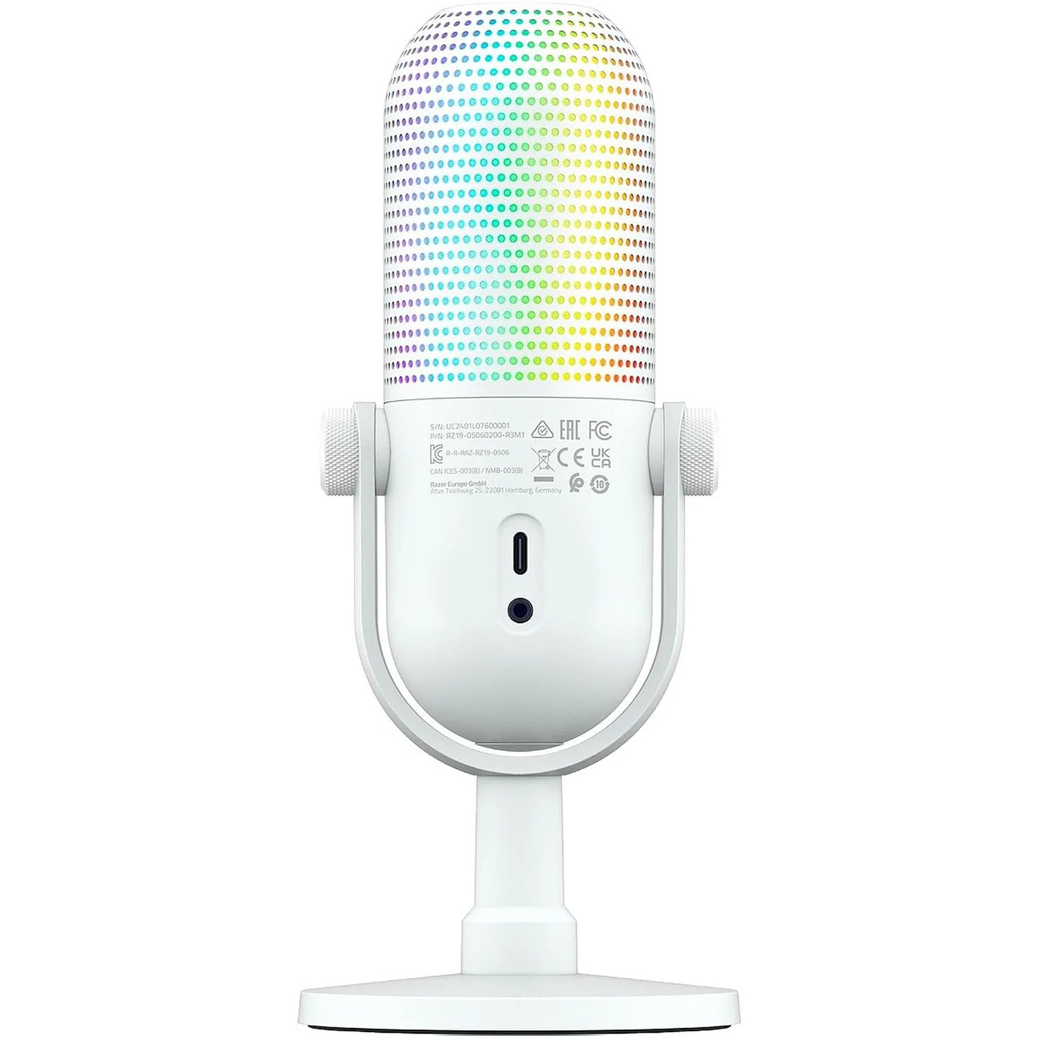 Microfono Gamer RAZER Seiren V3 Chroma RGB 20Hz–20000Hz USB Sensor Touch Silent Color Blanco - Image 2