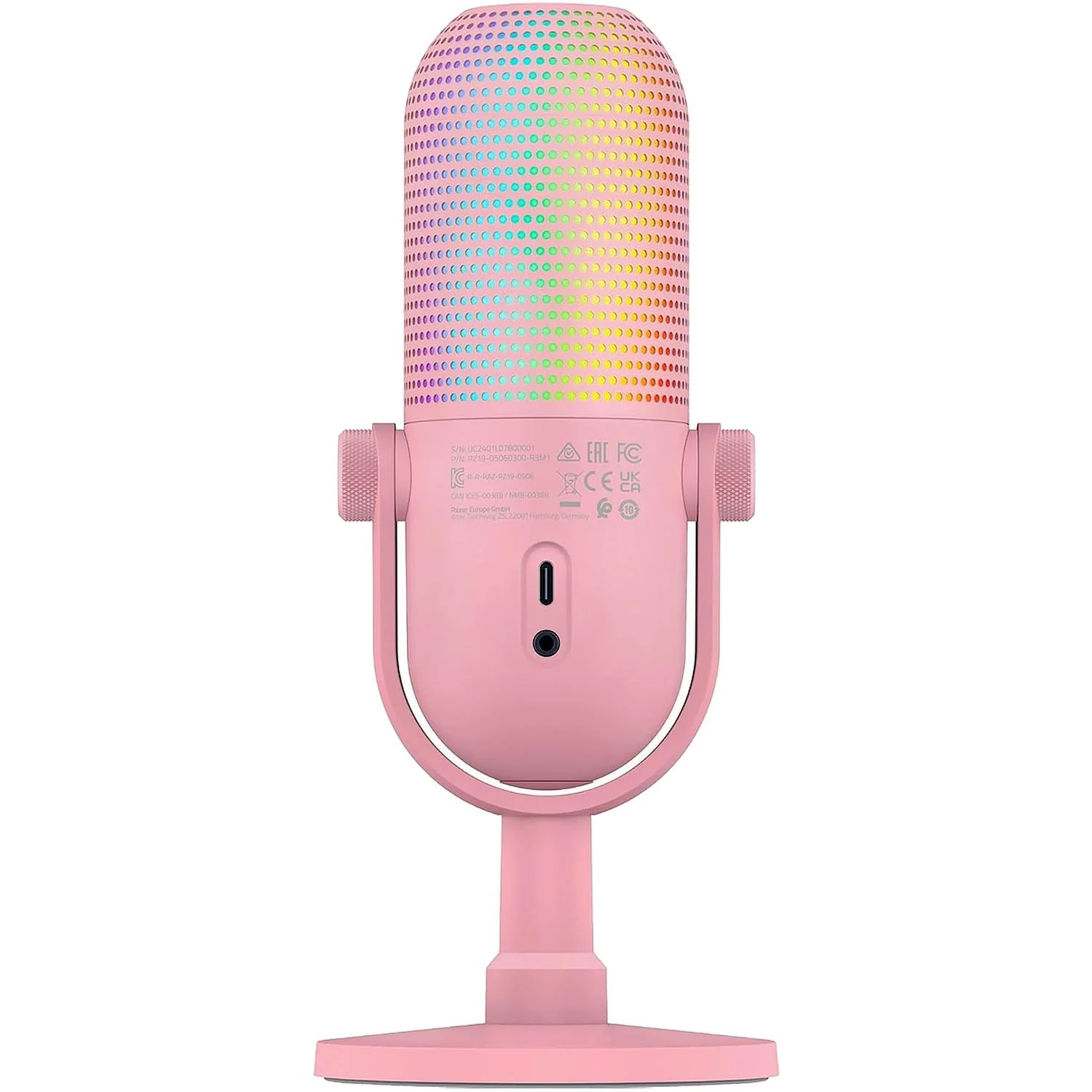 Microfono Gamer RAZER Seiren V3 Chroma RGB 20Hz–20000Hz USB Sensor Touch Silent Cuarzo Rosa - Image 2