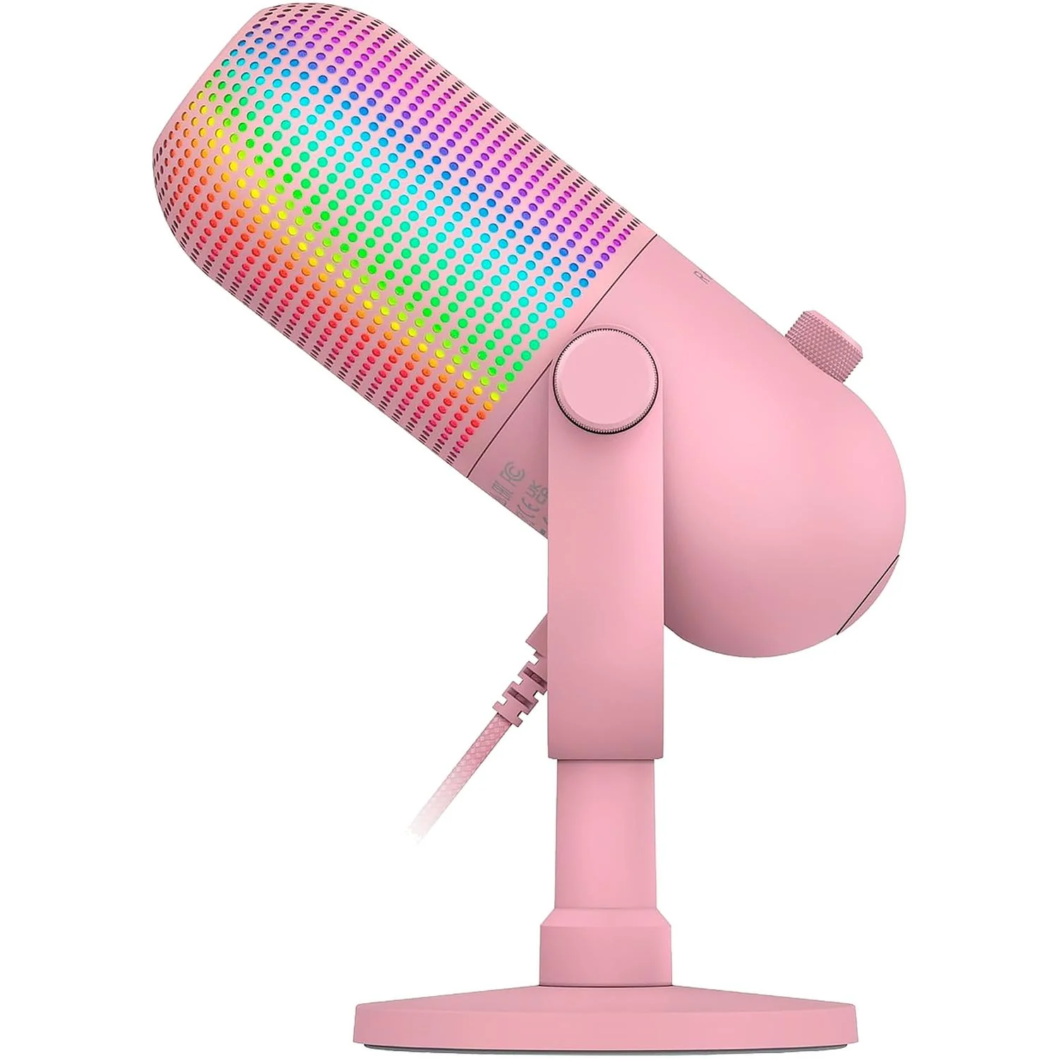 Microfono Gamer RAZER Seiren V3 Chroma RGB 20Hz–20000Hz USB Sensor Touch Silent Cuarzo Rosa - Image 3
