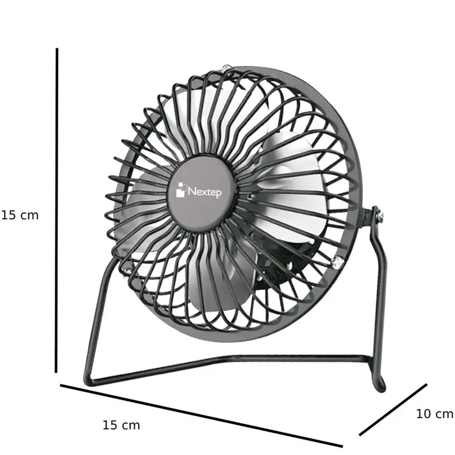 Mini Ventilador de Escritorio NEXTEP 4 Aspas Metalico USB inclinacion ajustable NE-690 - Image 3