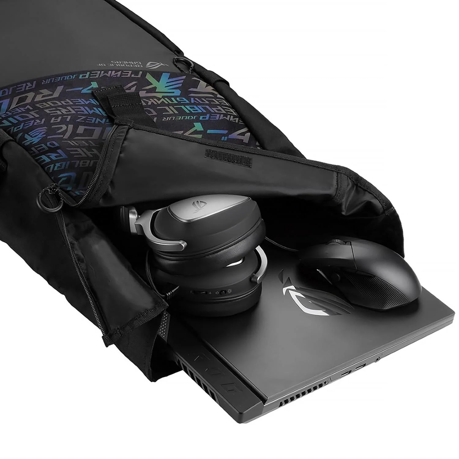 Mochila Gamer ASUS ROG BP4701 Laptop 17" Water Repellent Holográfico Negro - Image 4