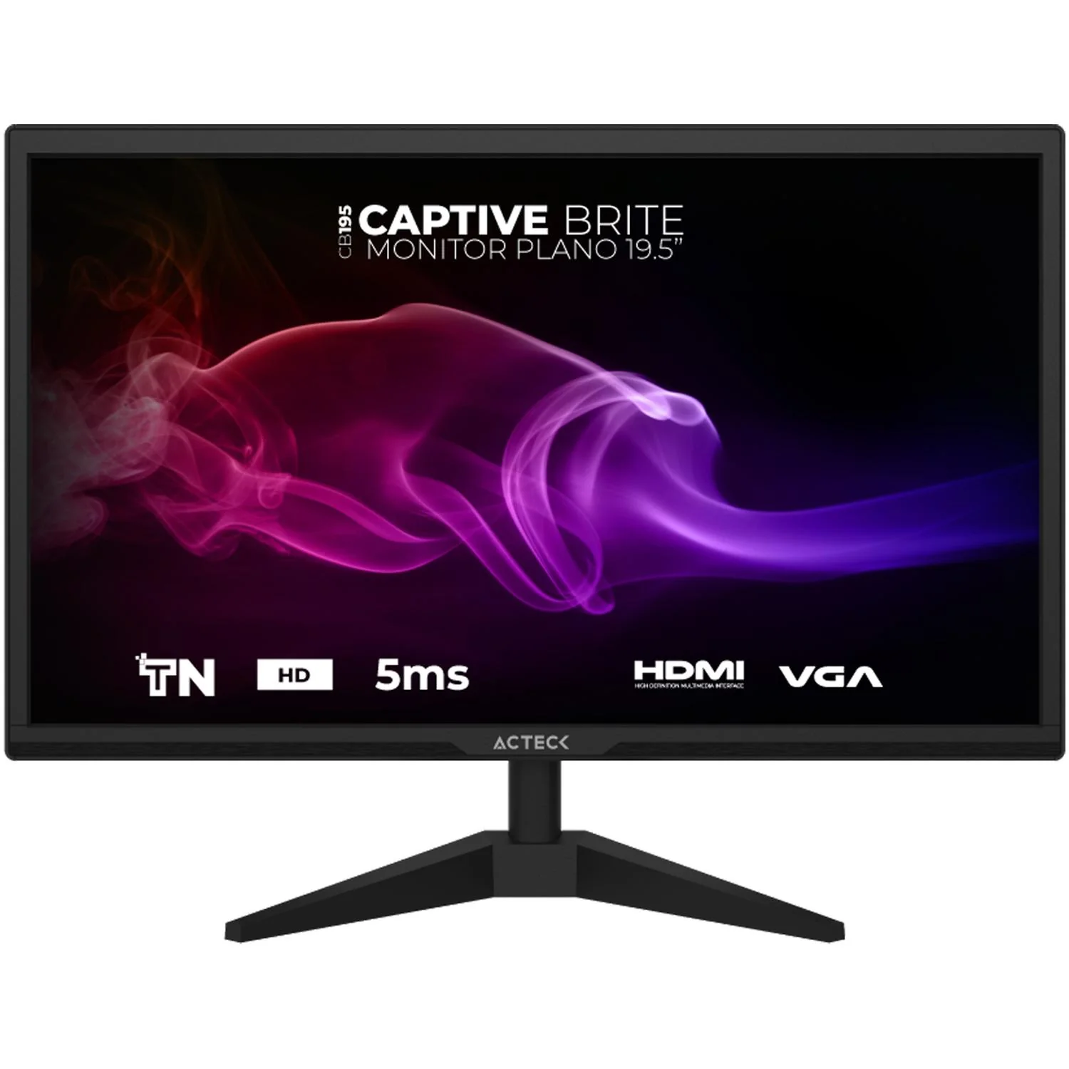 Monitor 19.5 ACTECK CAPTIVE BRITE CB195 5Ms 60Hz HD TN LED VGA HDMI AC-939409