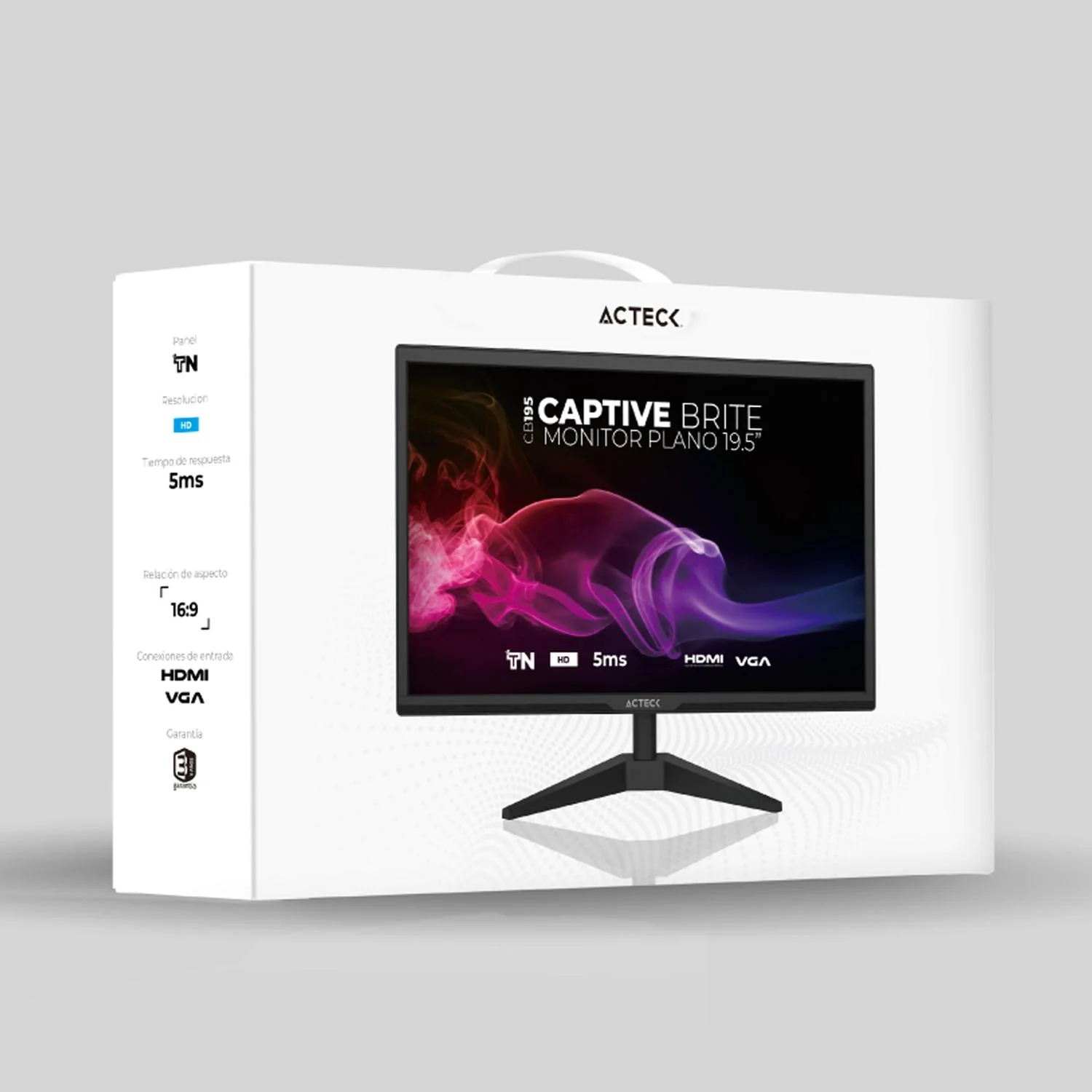 Monitor 19.5 ACTECK CAPTIVE BRITE CB195 5Ms 60Hz HD TN LED VGA HDMI AC-939409 - Image 5