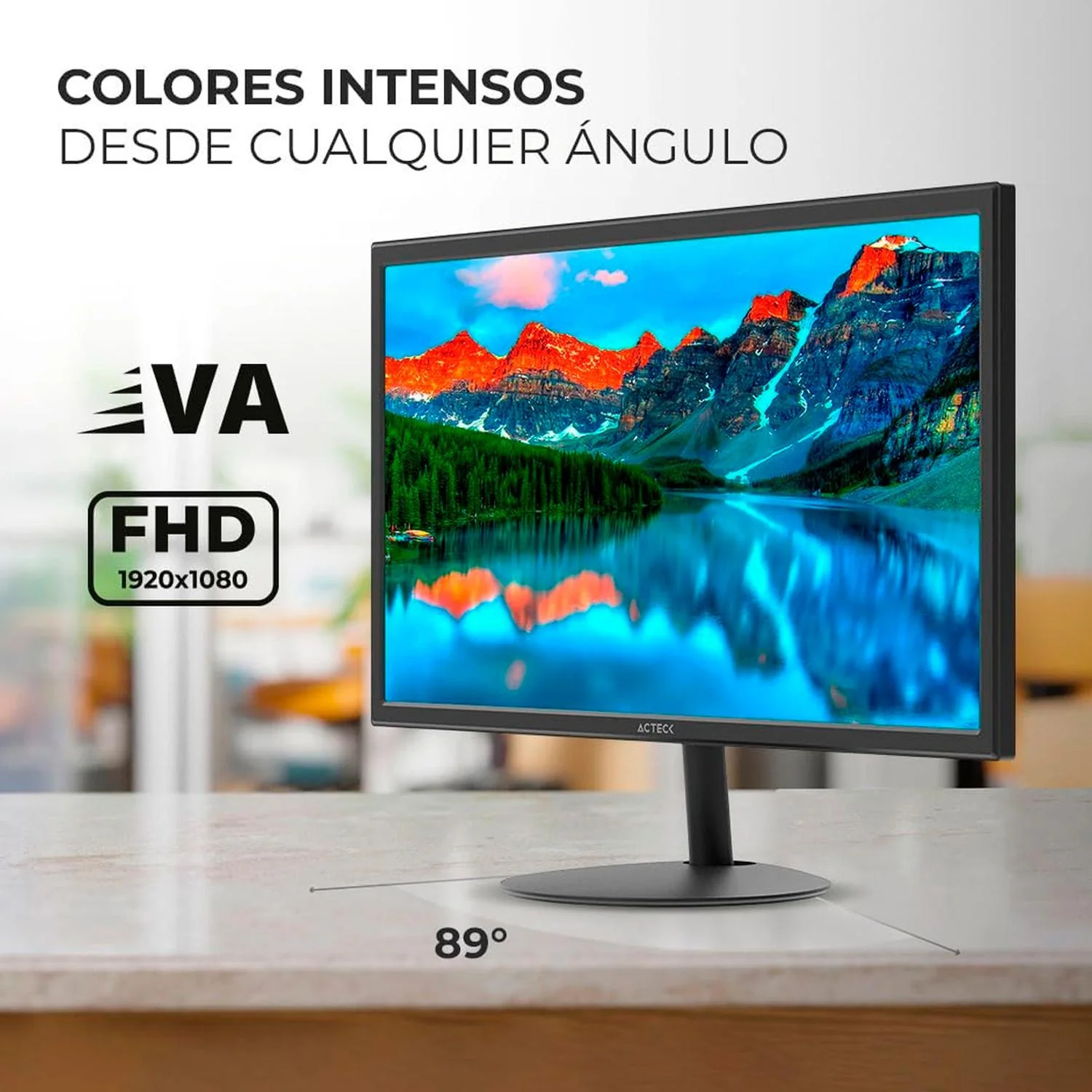 Monitor 21.5 ACTECK CAPTIVE LITE CL215 Full HD 60Hz 5ms VA HDMI VGA Altavoces Negro AC-943253 Estudio y multitarea - Image 3