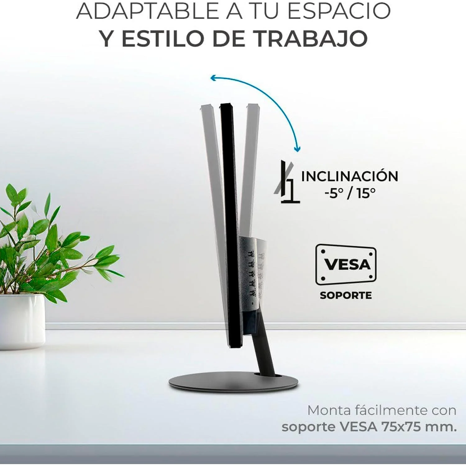 Monitor 21.5 ACTECK CAPTIVE LITE CL215 Full HD 60Hz 5ms VA HDMI VGA Altavoces Negro AC-943253 Estudio y multitarea - Image 4