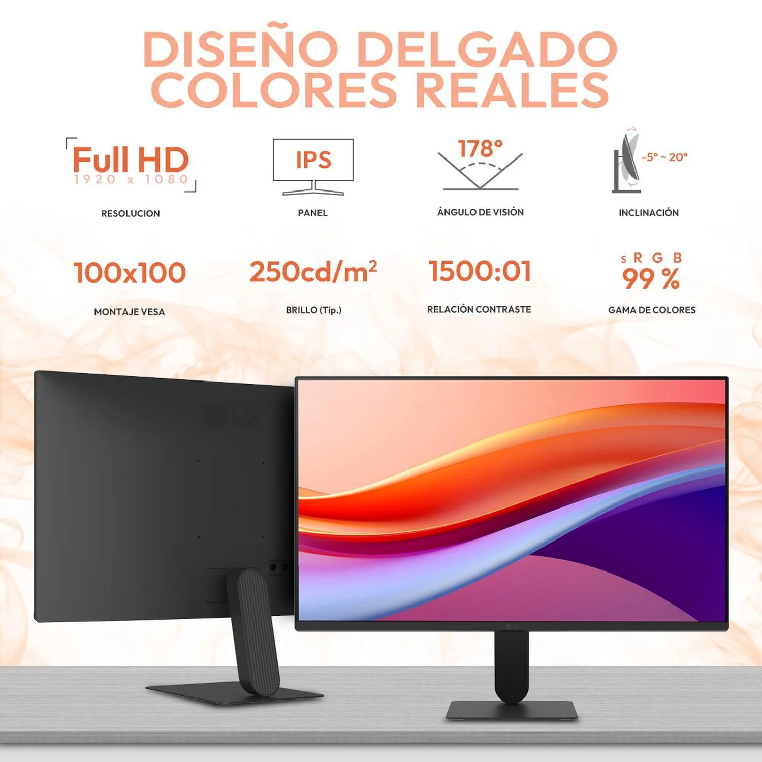 Monitor 23.8" LG 24U411A-B IPS FHD 1920x1080 120Hz 5ms HDMI D-Sub Open Box Productividad Diaria - Image 2