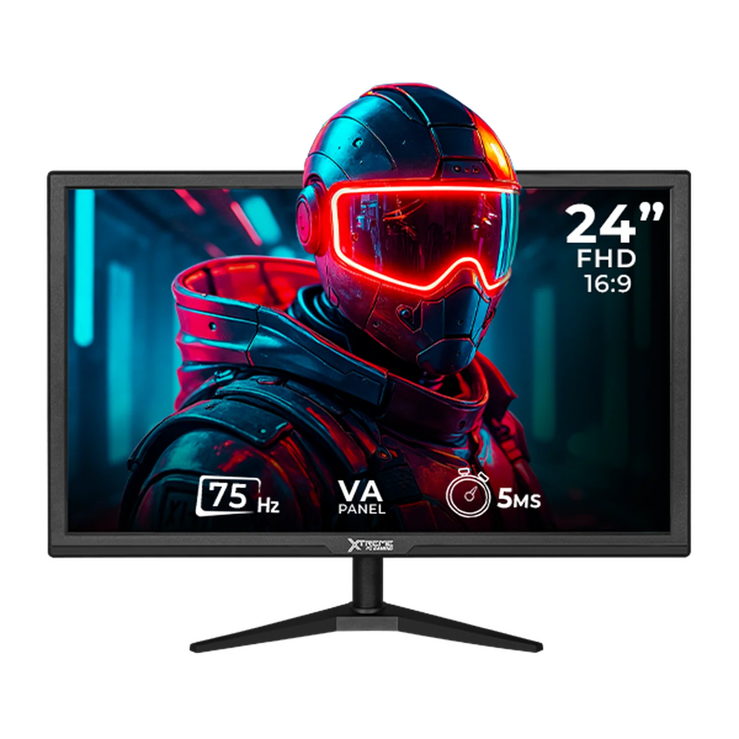 Monitor 23.8" XTREME PC GAMING Infinite Work FHD 75Hz 5ms VA VGA HDMI Negro MXT24KNF Gaming Casual y Oficina