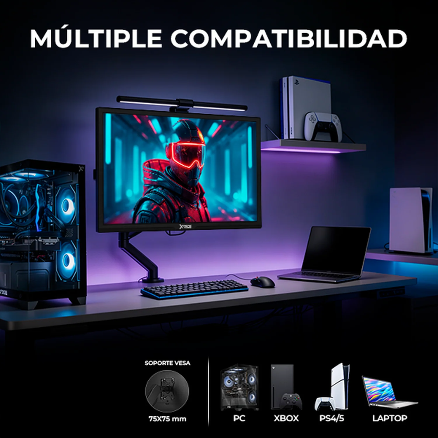 Monitor 23.8" XTREME PC GAMING Infinite Work FHD 75Hz 5ms VA VGA HDMI Negro MXT24KNF Gaming Casual y Oficina - Image 3
