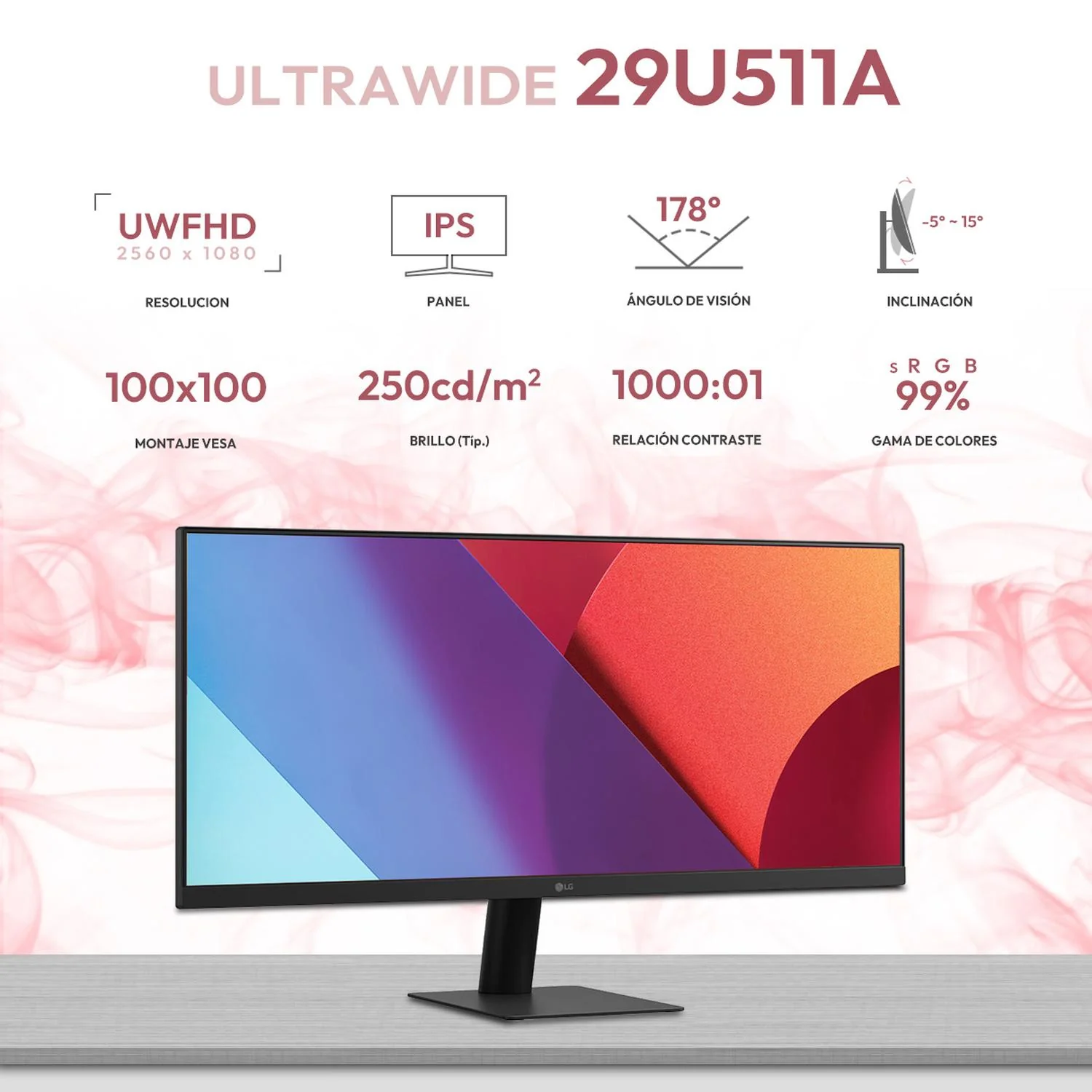 Monitor 29" LG UltraWide 5ms 100Hz Panel IPS UWFHD HDMI DisplayPort - Image 2